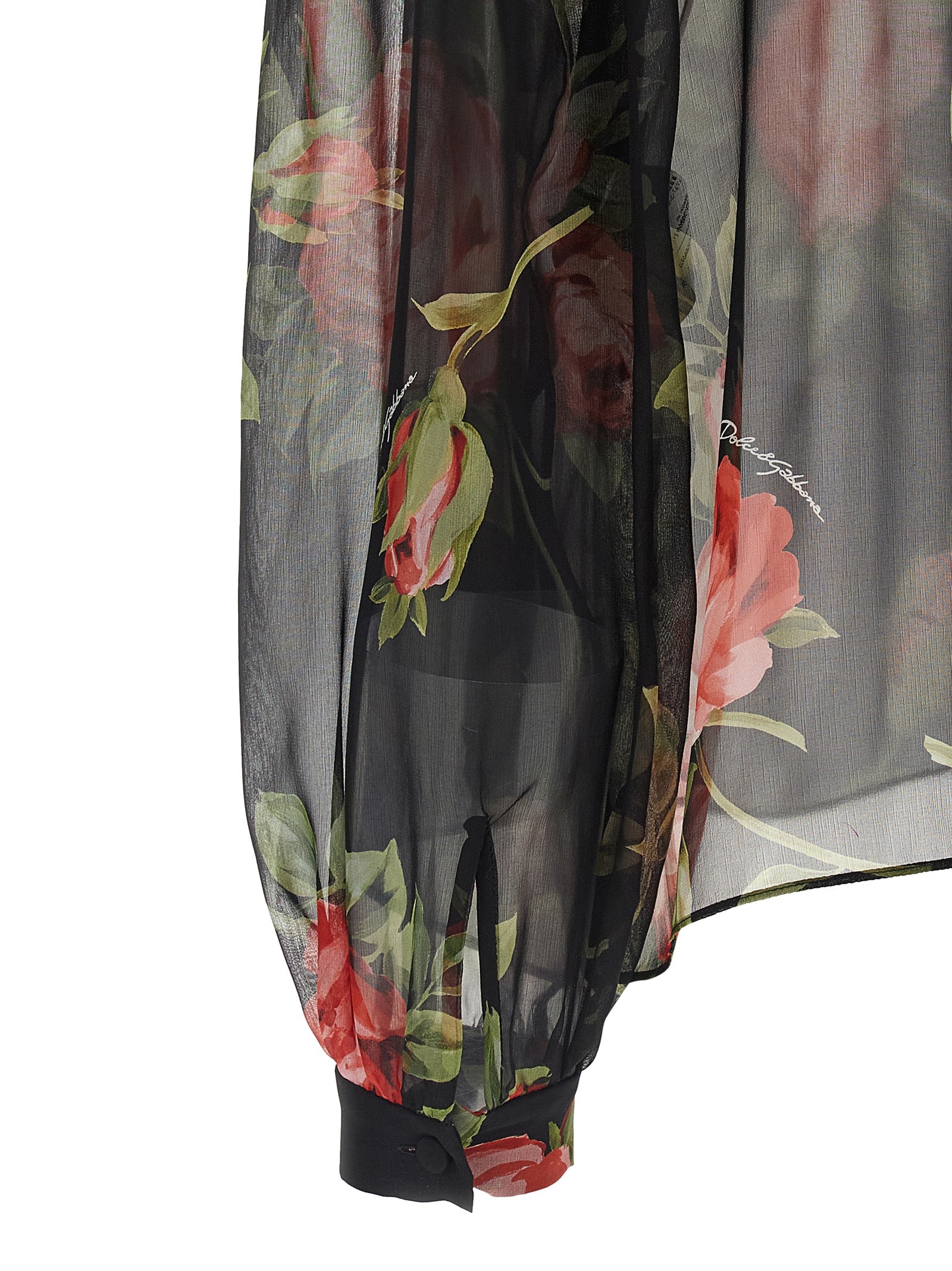 Dolce & Gabbana Black Silk Pattern Shirt
