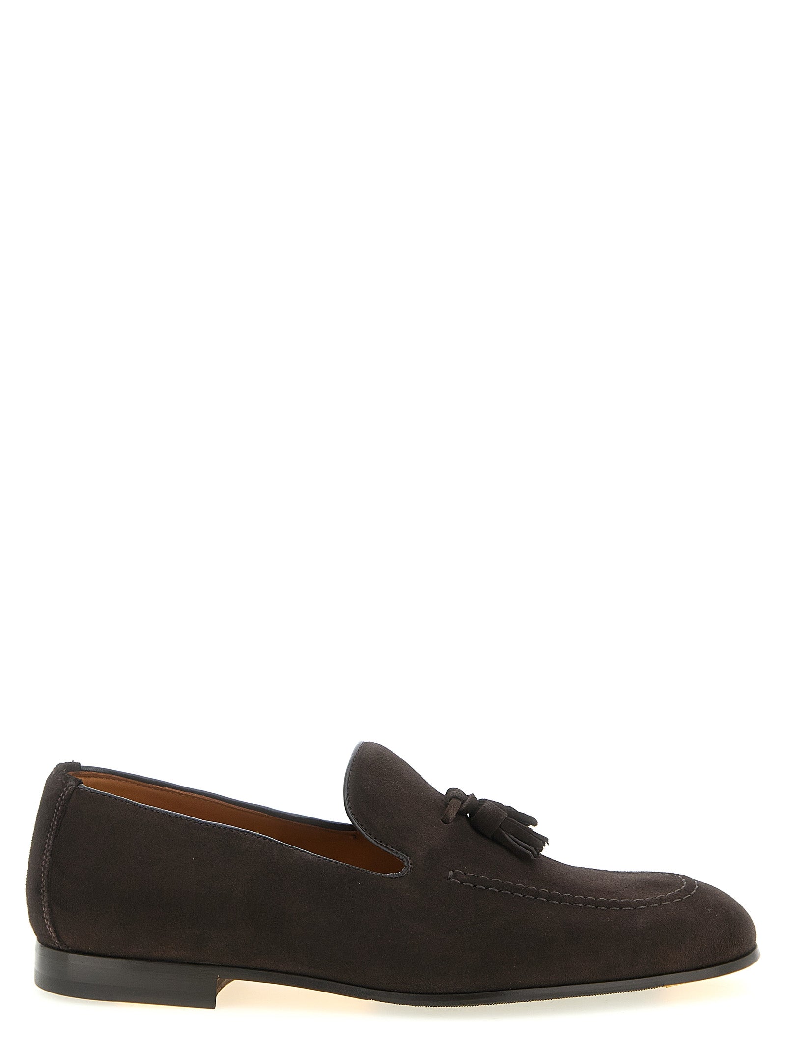 Doucal's Brown Calfskin Slip-On Loafers