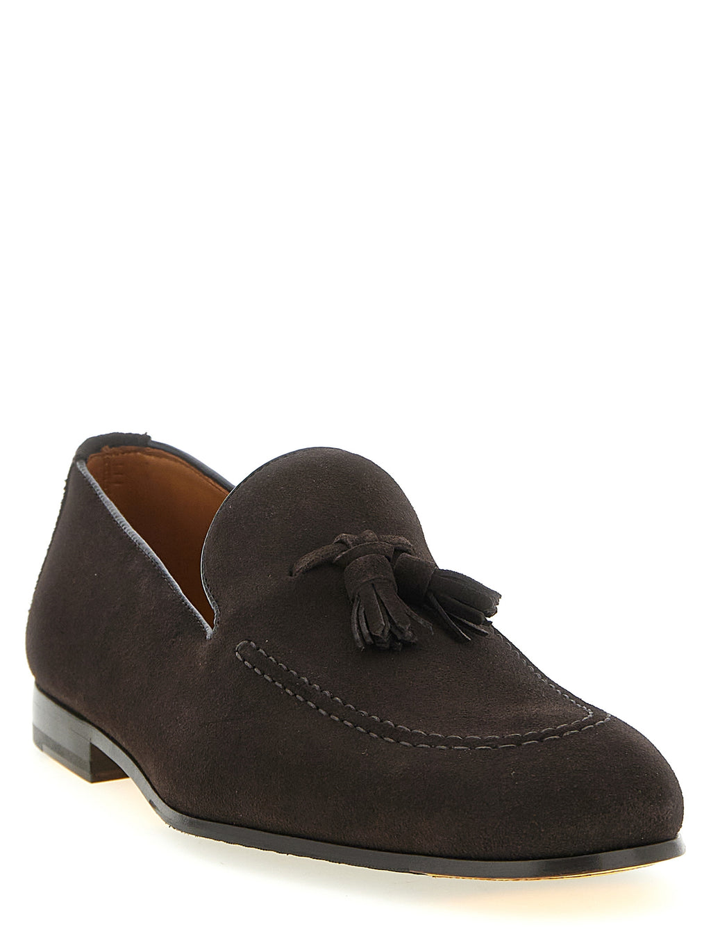 Doucal's Brown Calfskin Slip-On Loafers