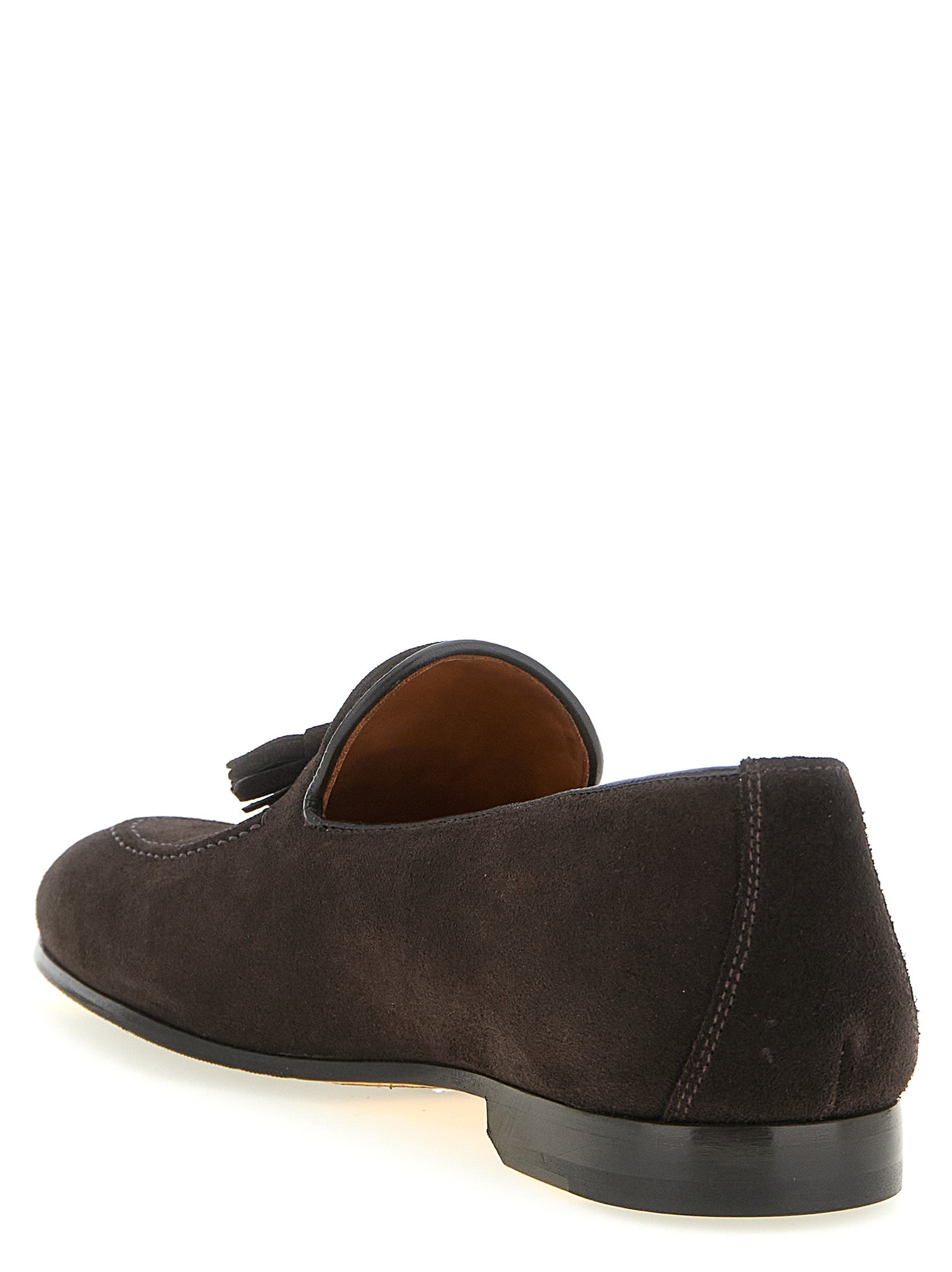Doucal's Brown Calfskin Slip-On Loafers