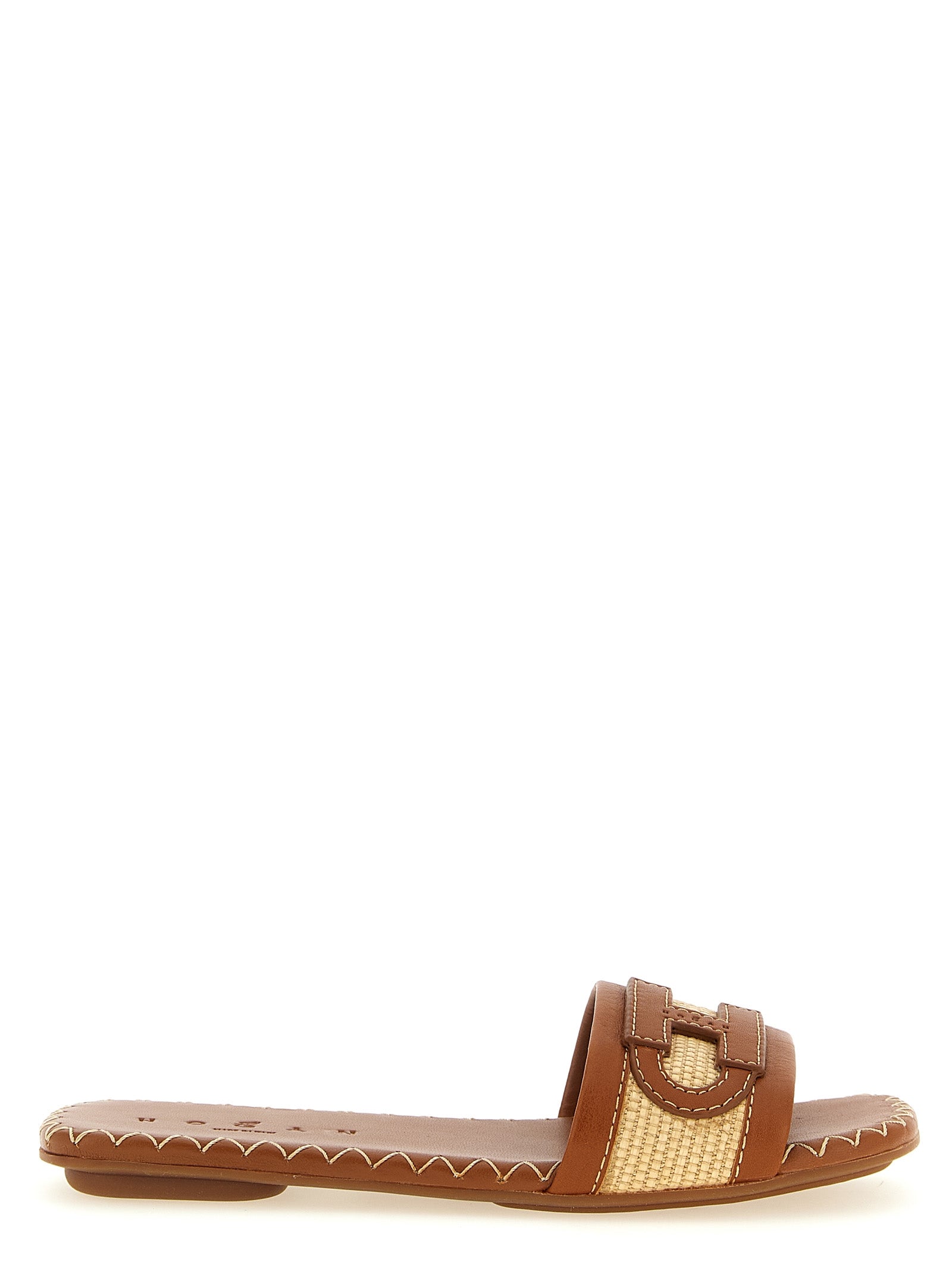 Hogan Brown Cotton Slides