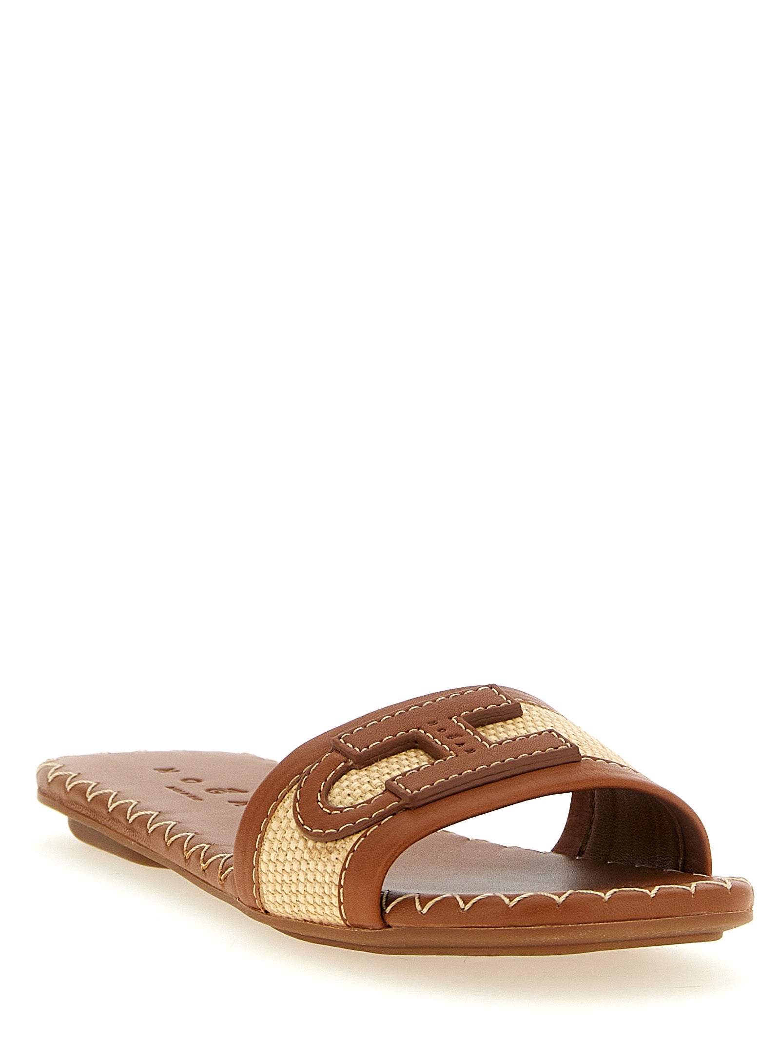 Hogan Brown Cotton Slides