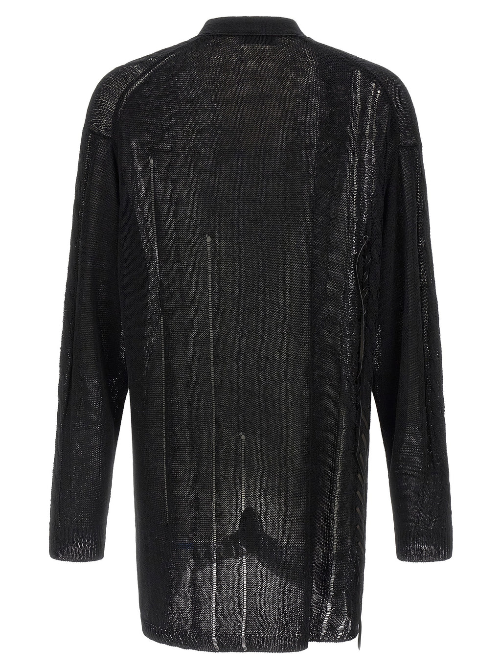 Yohji Yamamoto Black Linen Cardigan