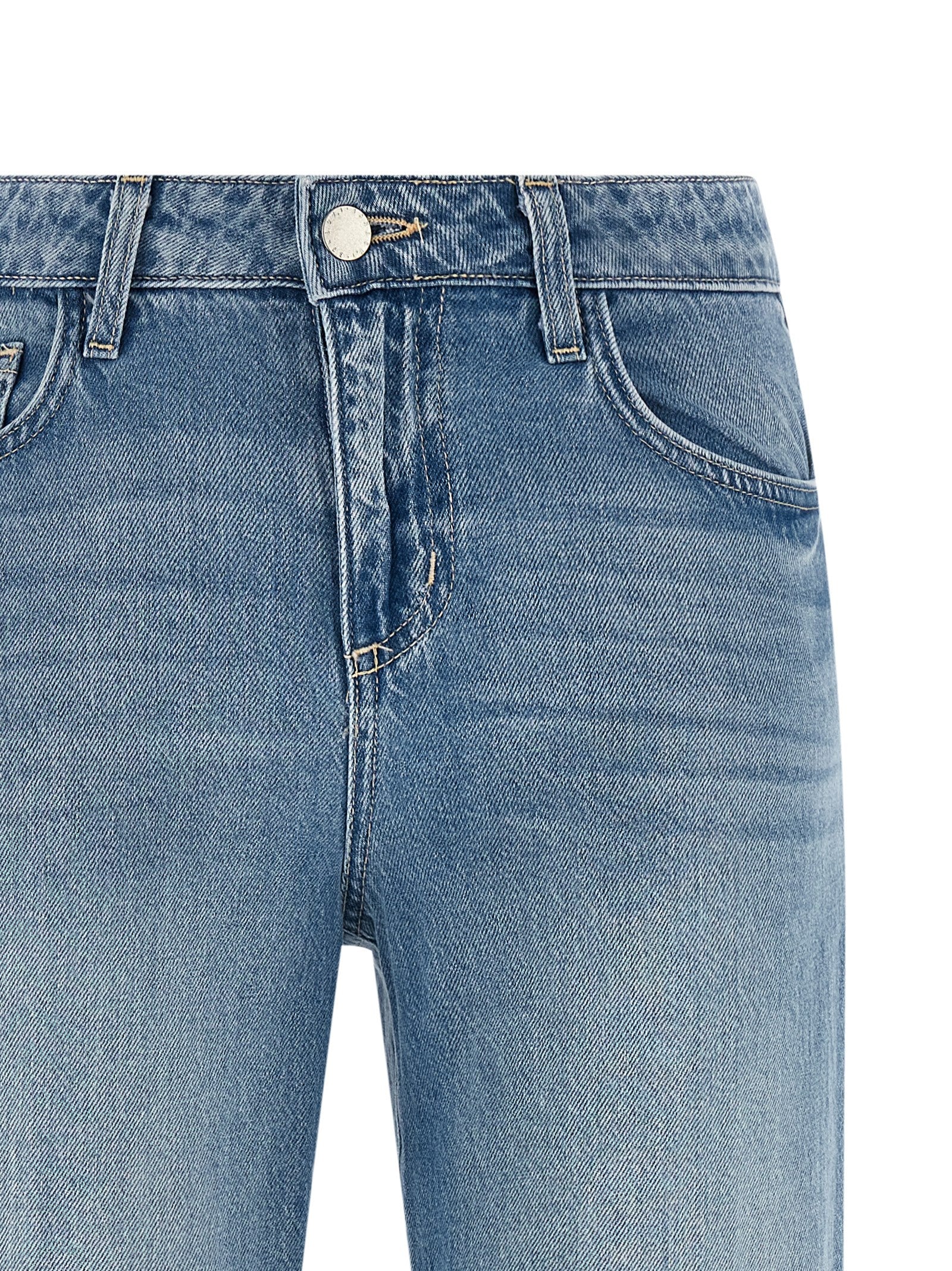 L'Agence Blue Cotton Flared Jeans