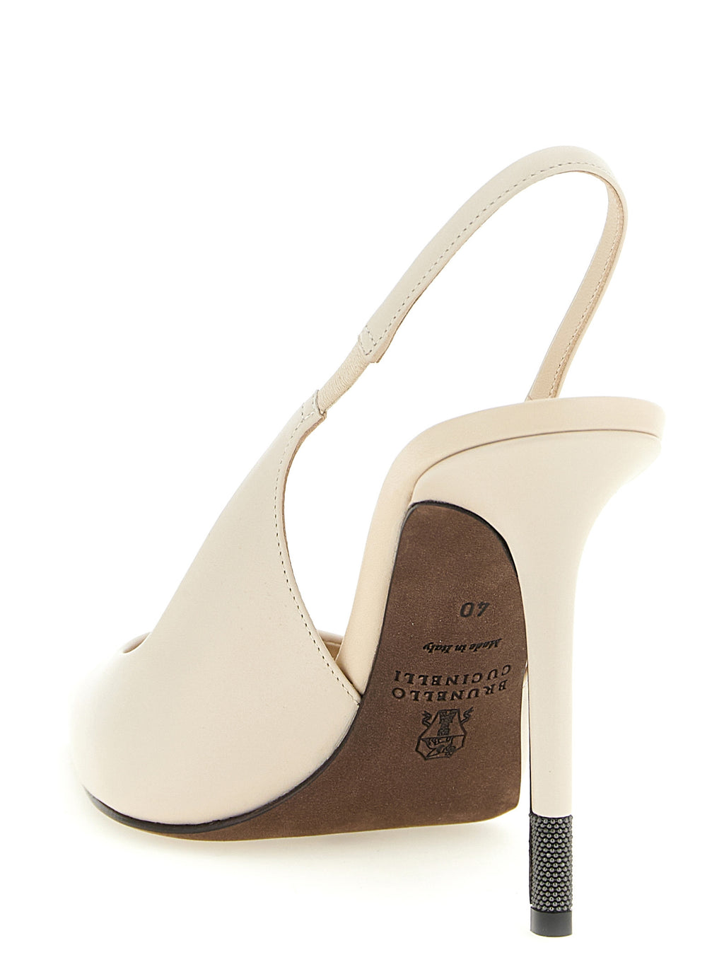 Brunello Cucinelli White Leather High Heel Pumps