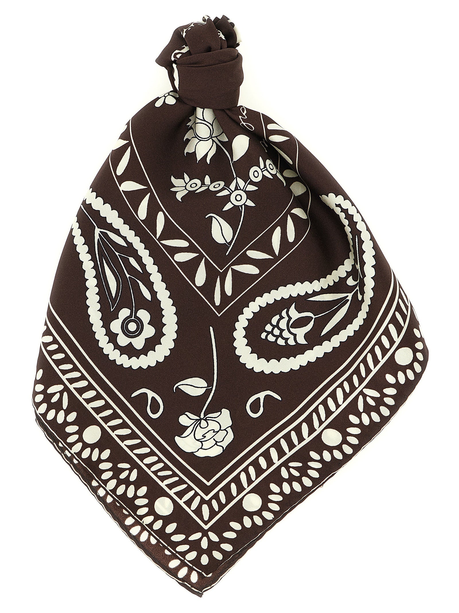 Alberto Biani Brown Silk Foulard
