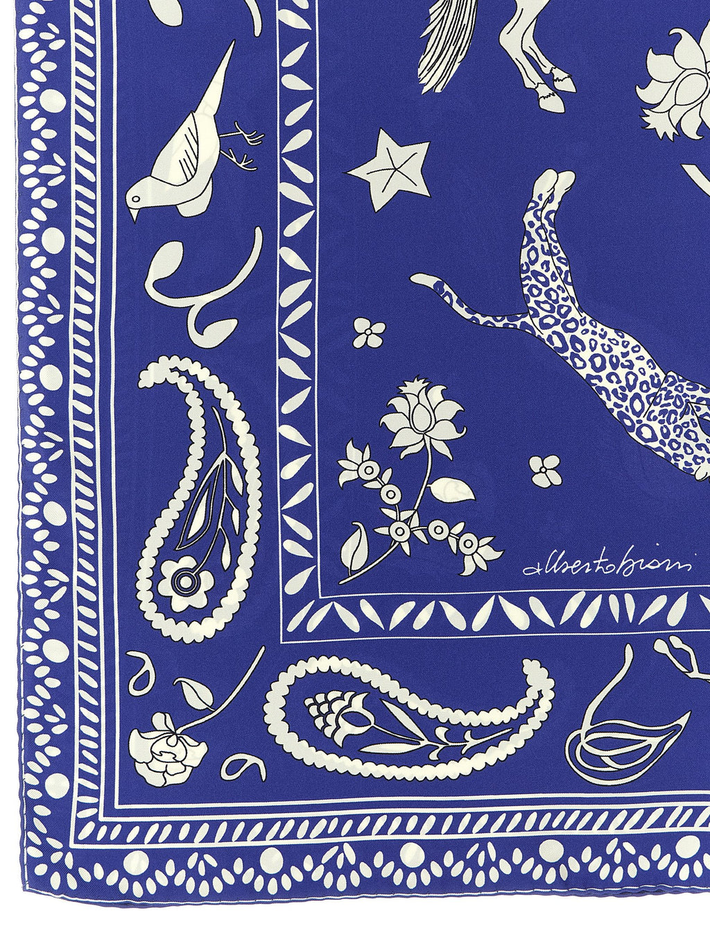 Alberto Biani Blue Silk Foulard