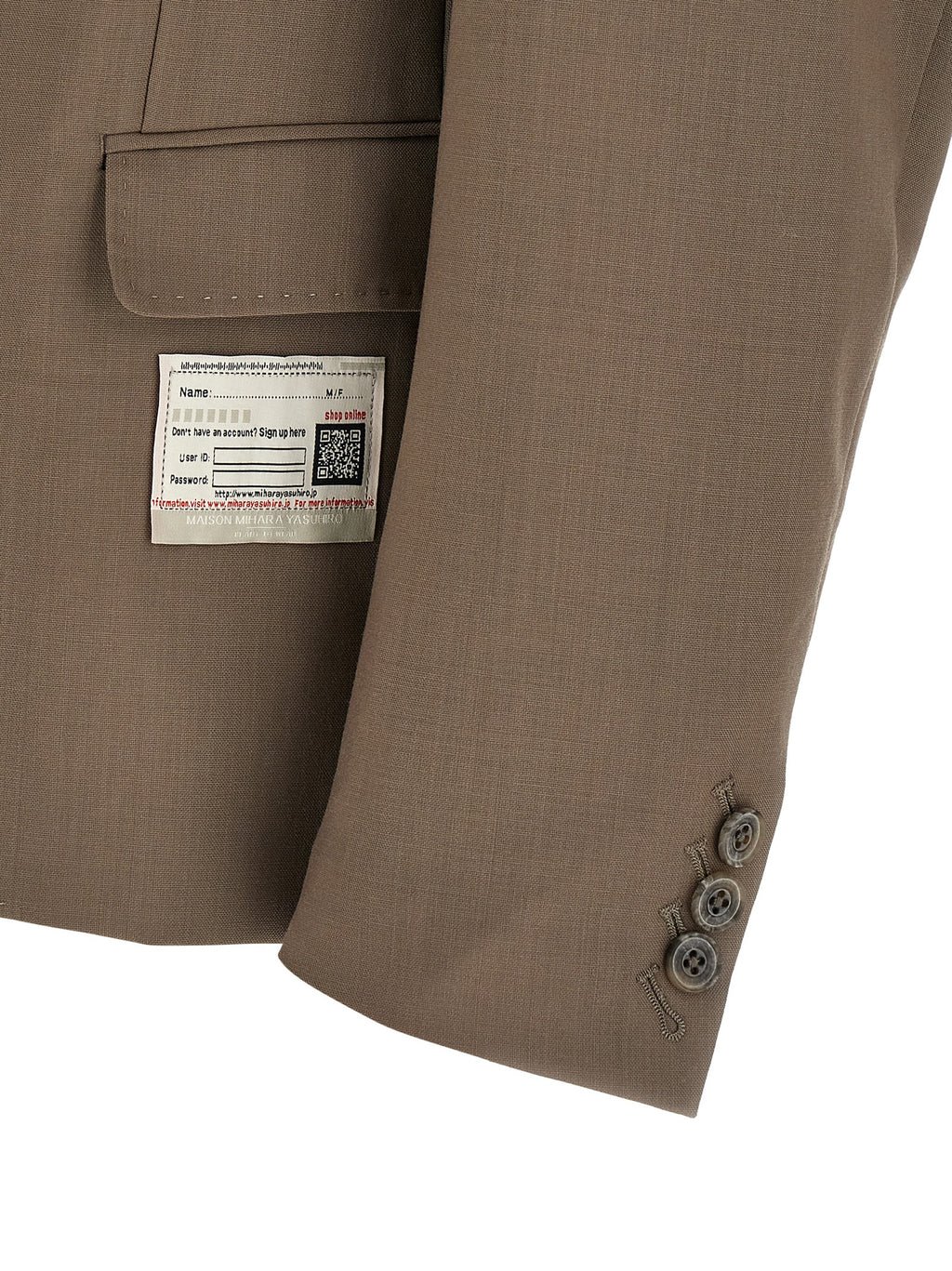 Maison Mihara Yasuhiro Beige Wool Blazer