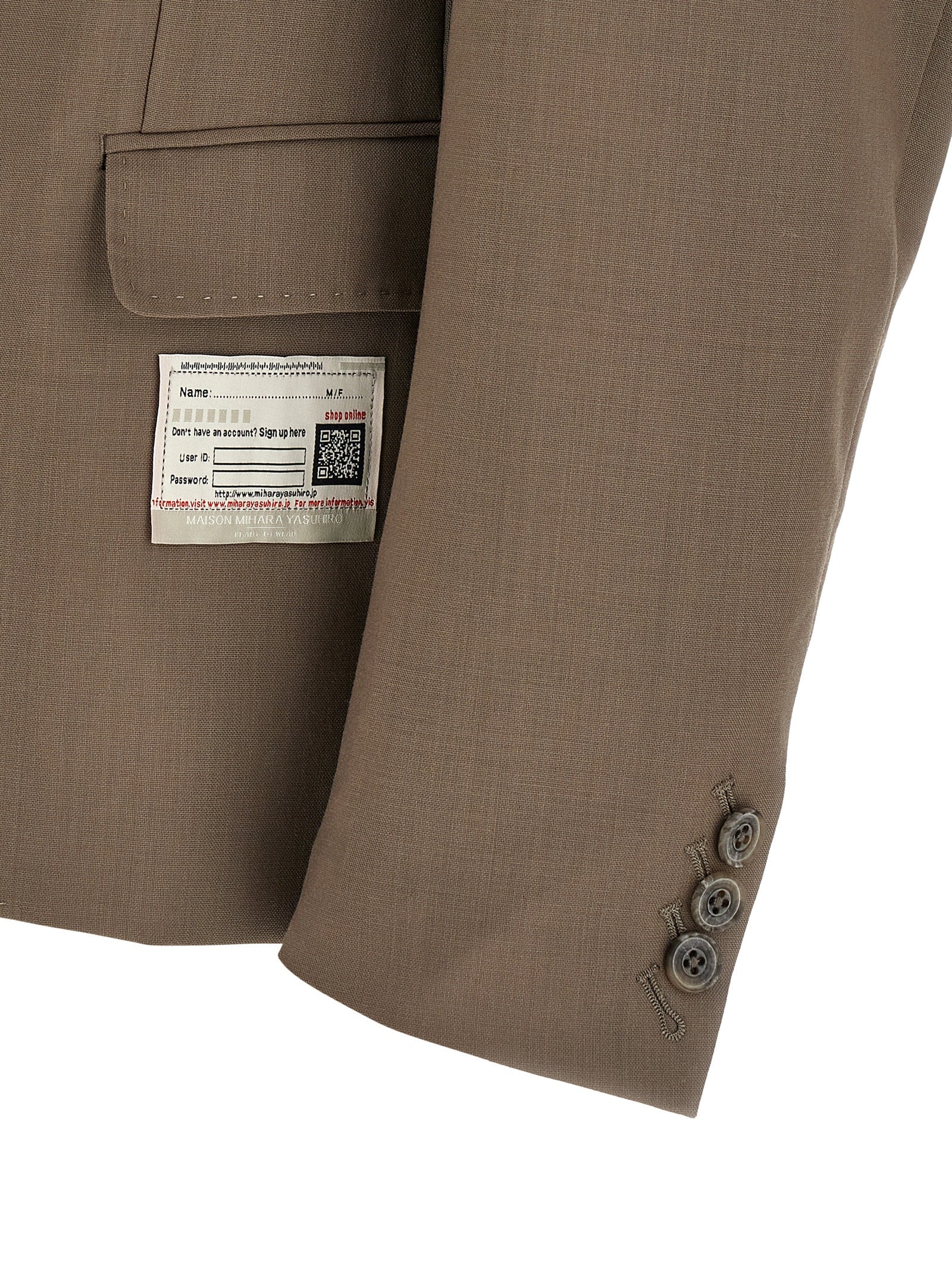 Maison Mihara Yasuhiro Beige Wool Blazer