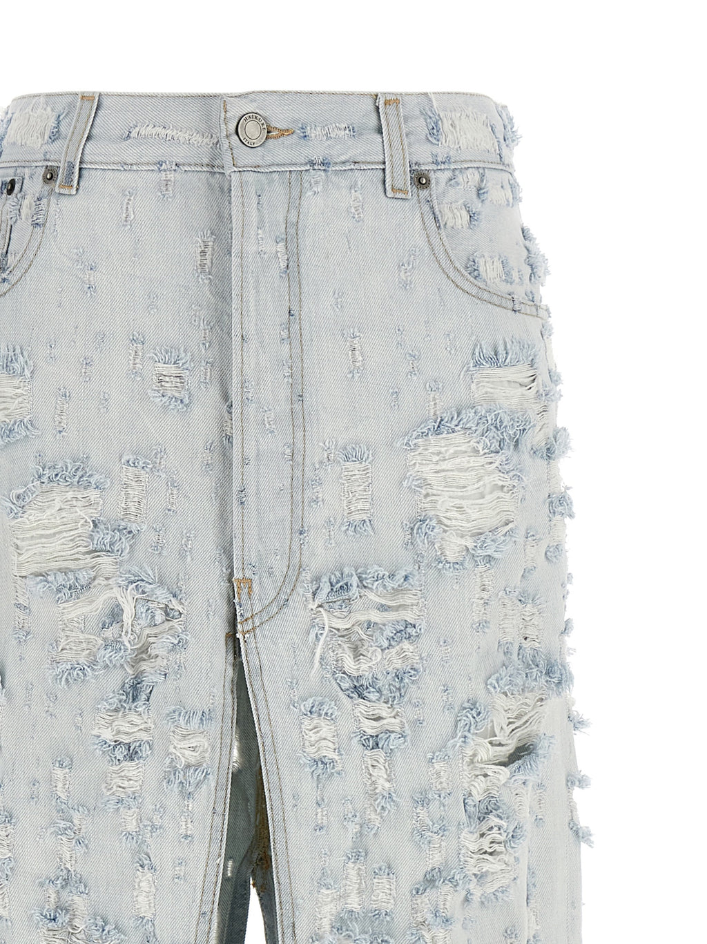 Haikure Blue Cotton Mini Skirt
