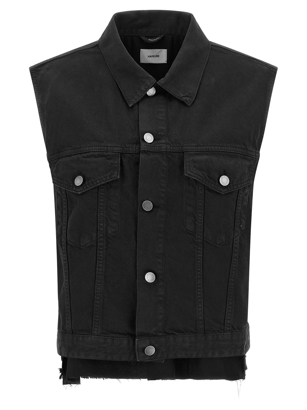 Haikure Black Cotton Sleeveless Jacket