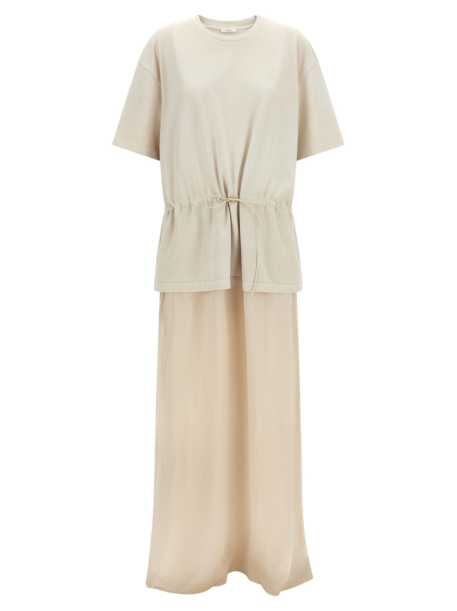 Haikure Beige Cotton Long Dress
