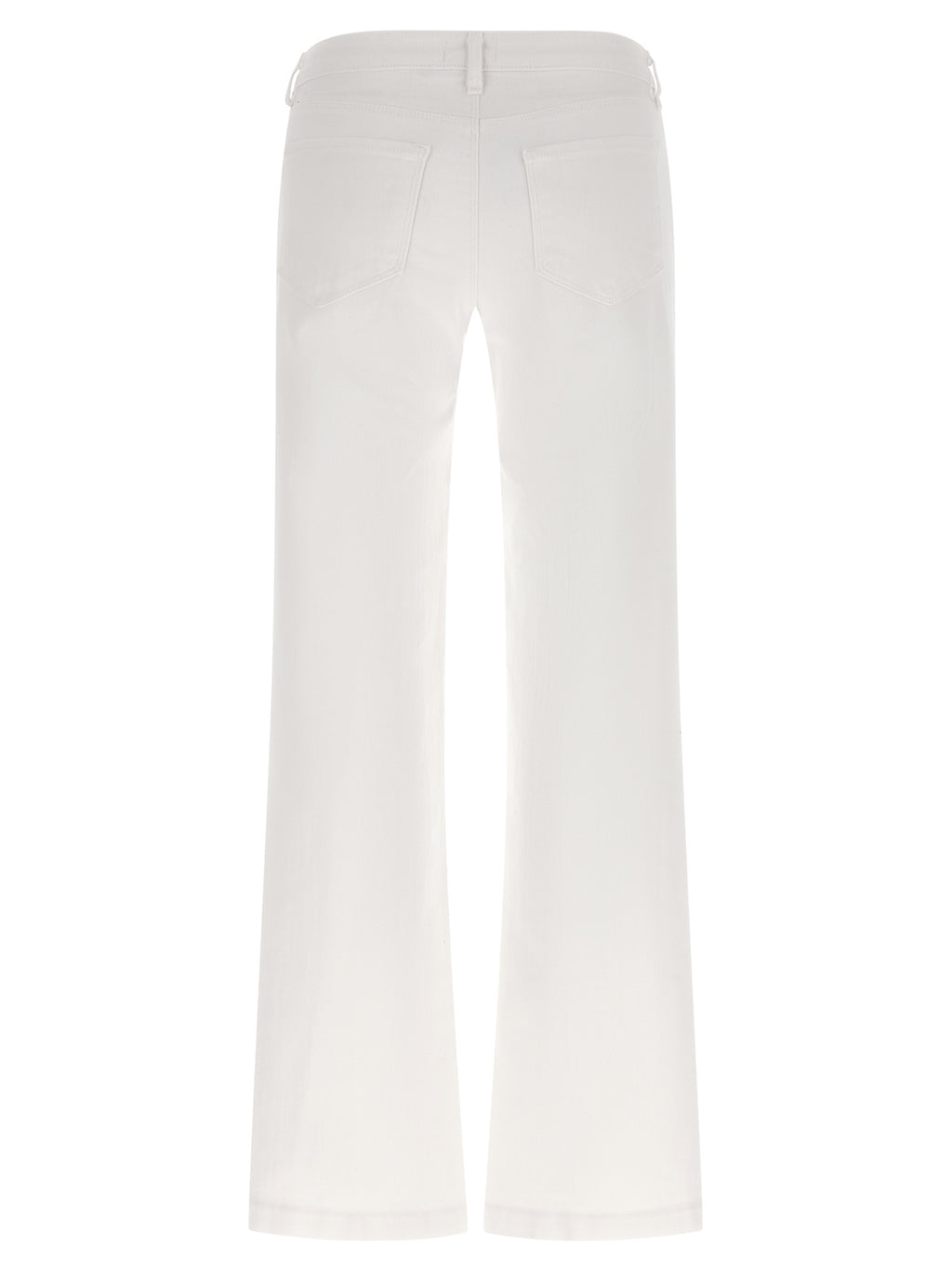 L'Agence White Cotton Straight-Leg Jeans
