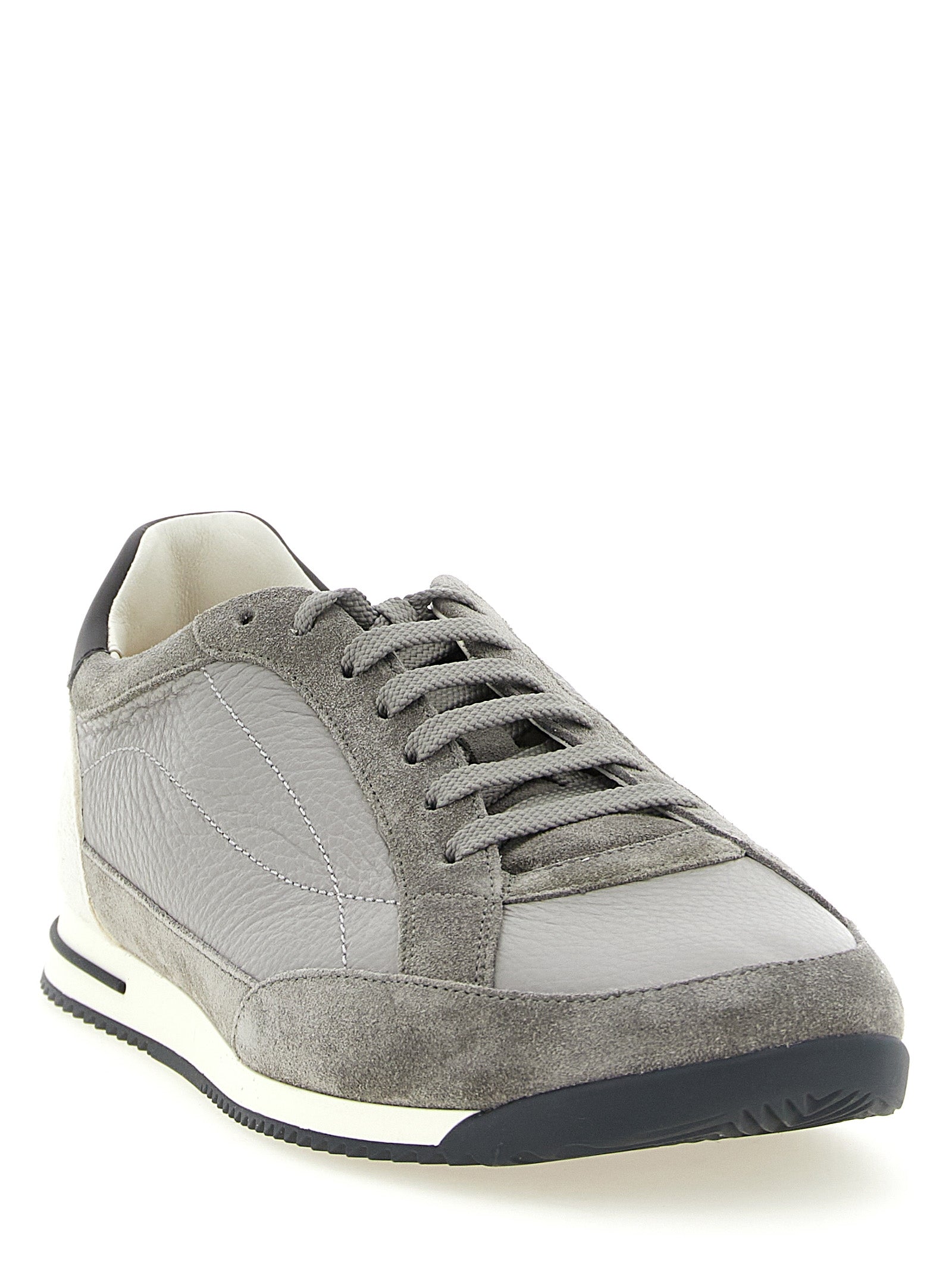 Brunello Cucinelli Gray Nubuc Leather Sneakers