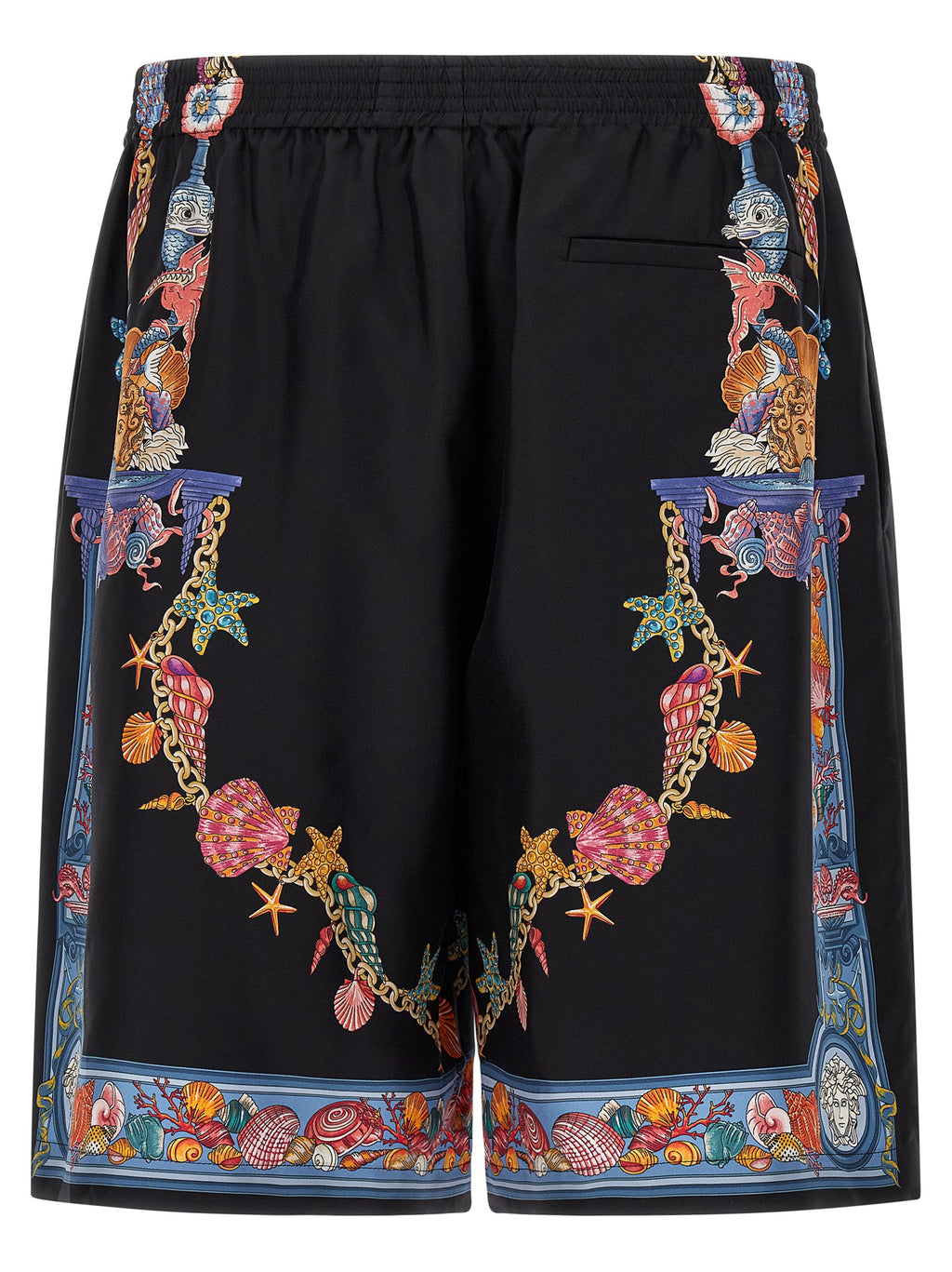 Versace Multicolor Silk Bermuda Shorts