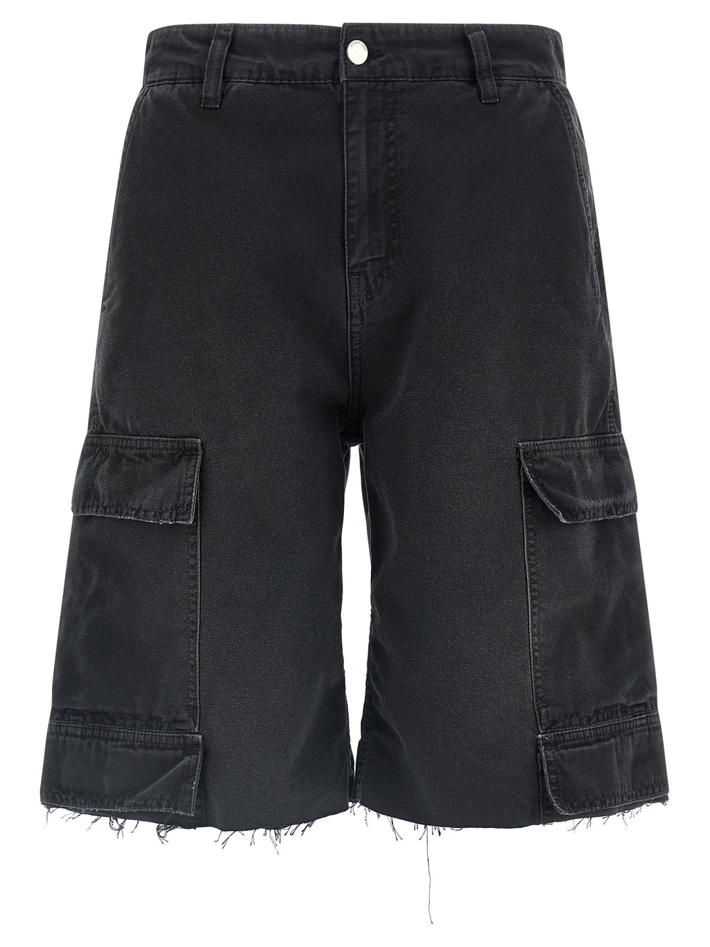44 Label Group Black Cotton Bermuda Shorts