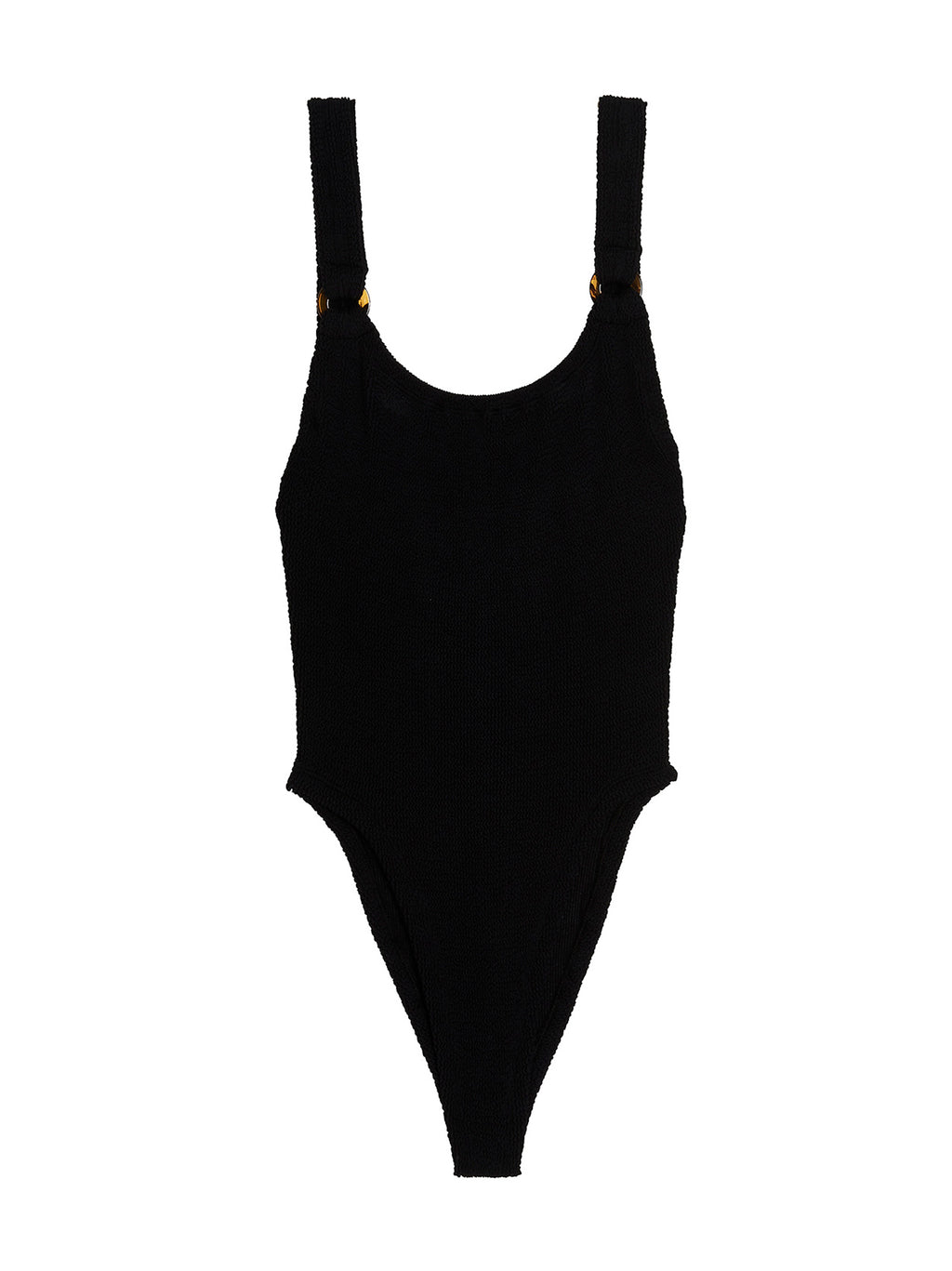 Hunza G Black Nylon One-Piece Swimsuit