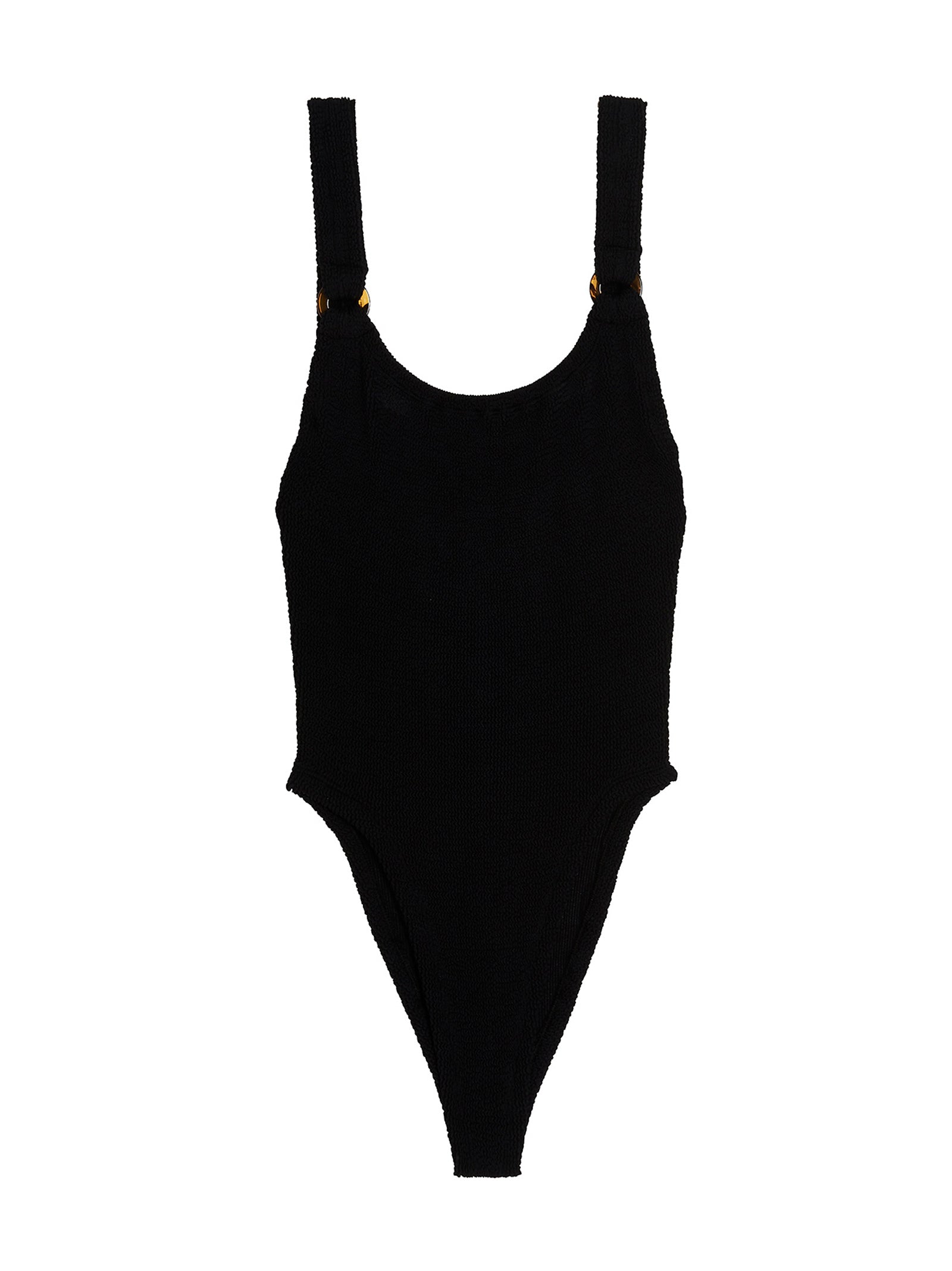 Hunza G Black Nylon One-Piece Swimsuit