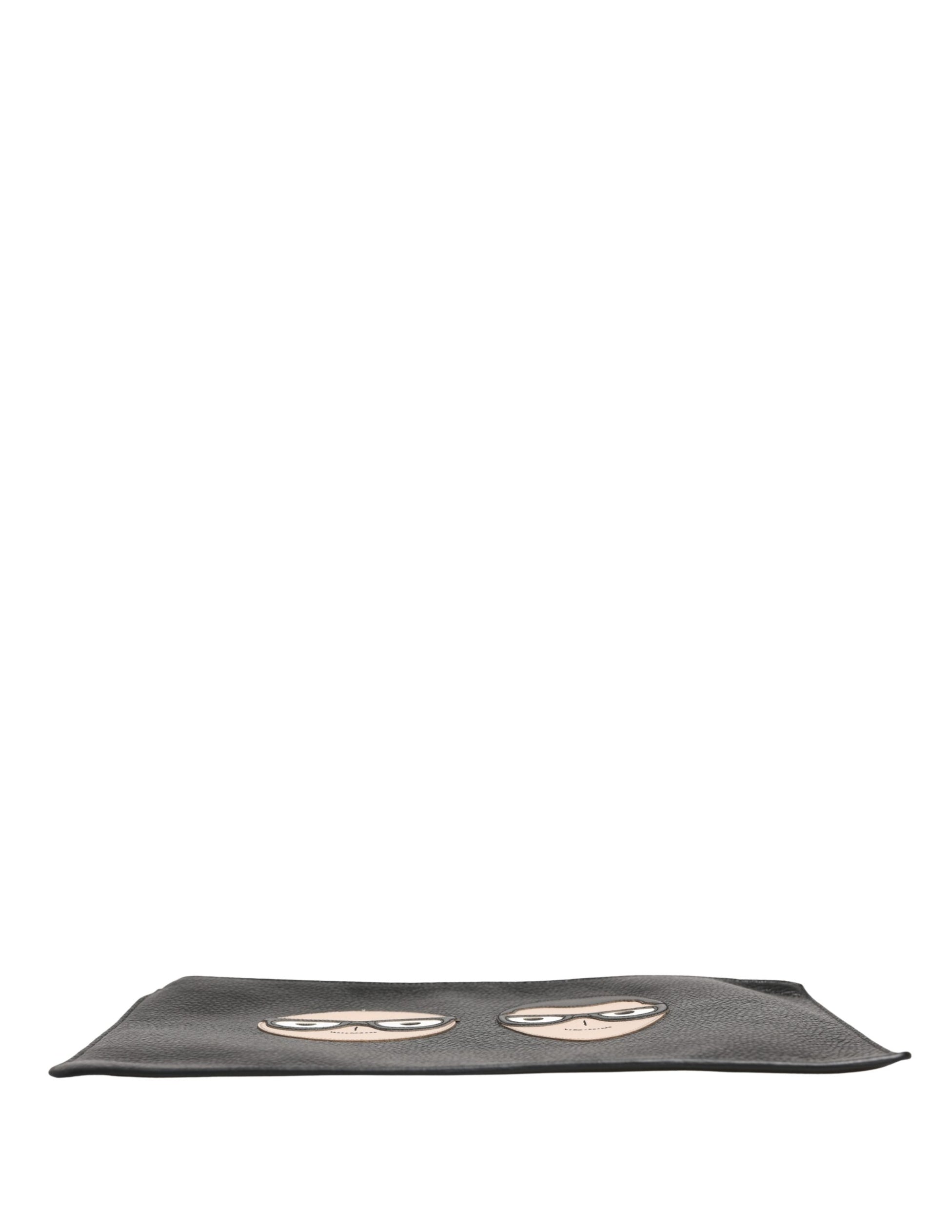 Dolce & Gabbana Black #DGFamily Embellished Leather Clutch Borse Bag