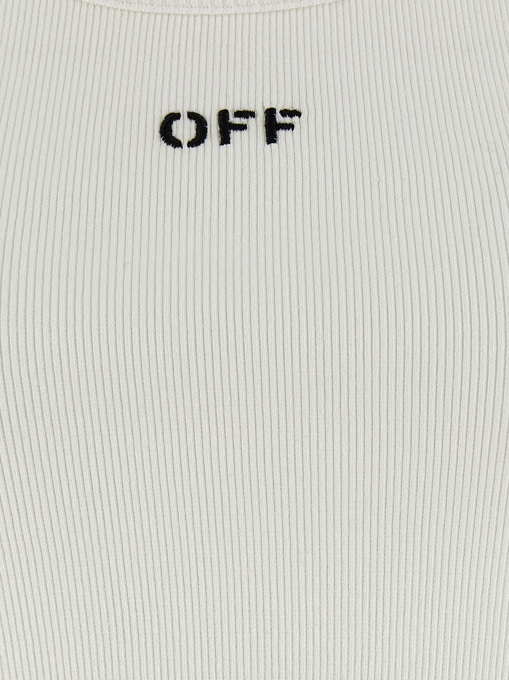 Off-White White Cotton Sleeveles T-Shirt