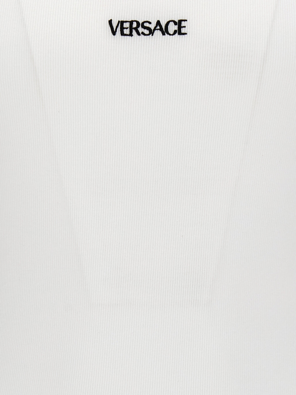 Versace White Cotton Sleeveles T-Shirt