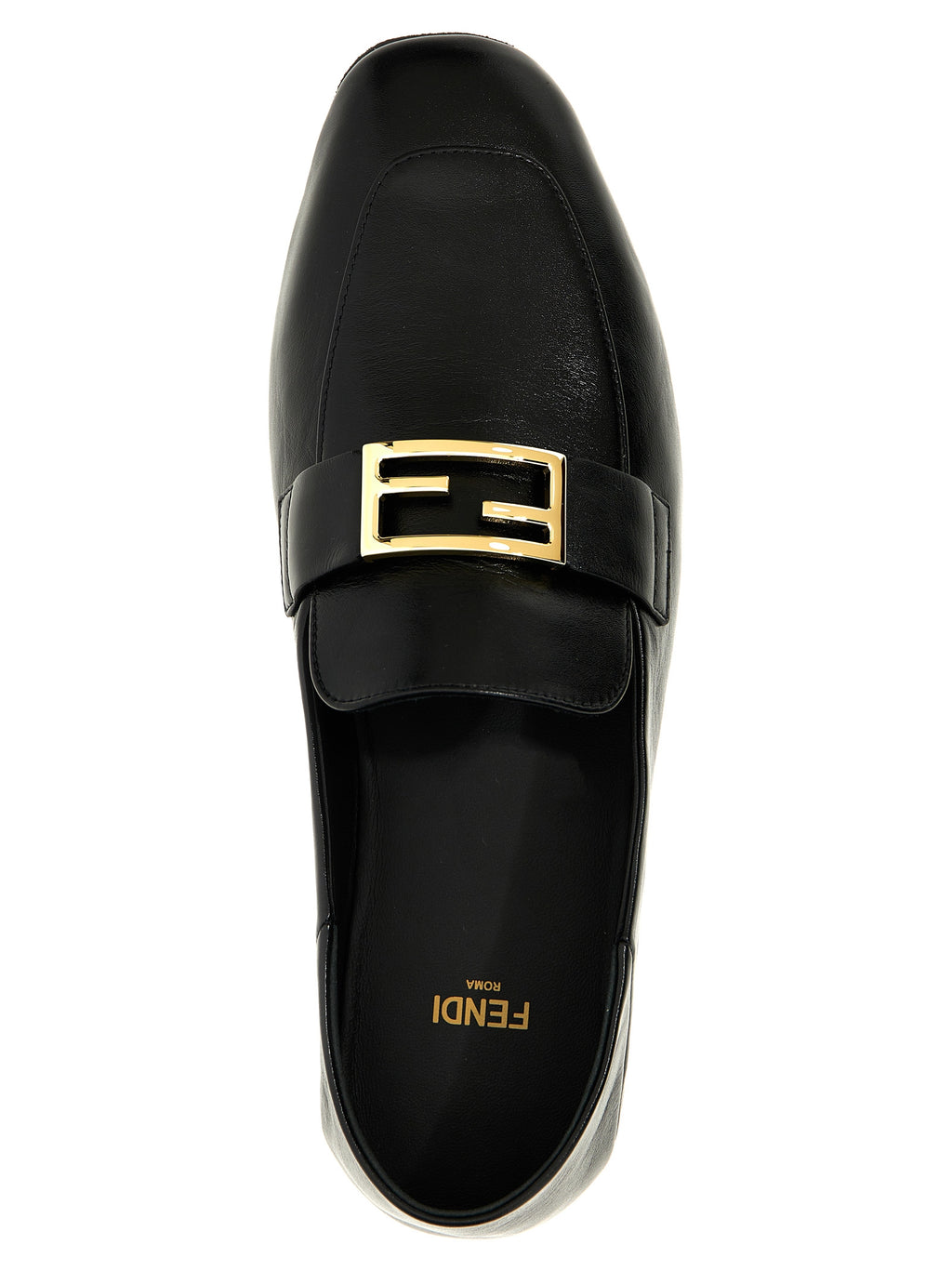 Fendi Black Lamb Leather Slip-On Loafers