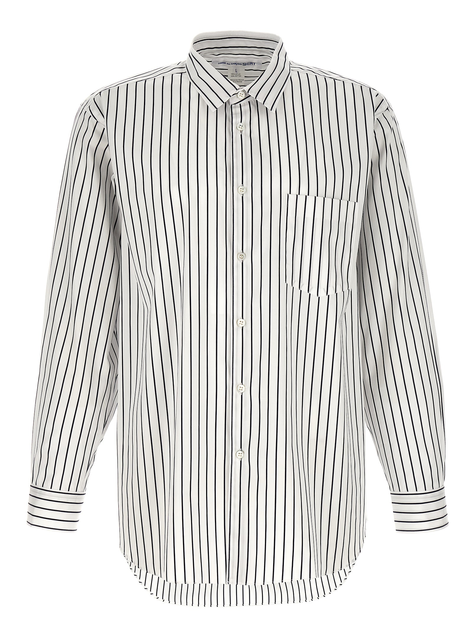 Comme Des Garçons Bicolor Cotton Blouse