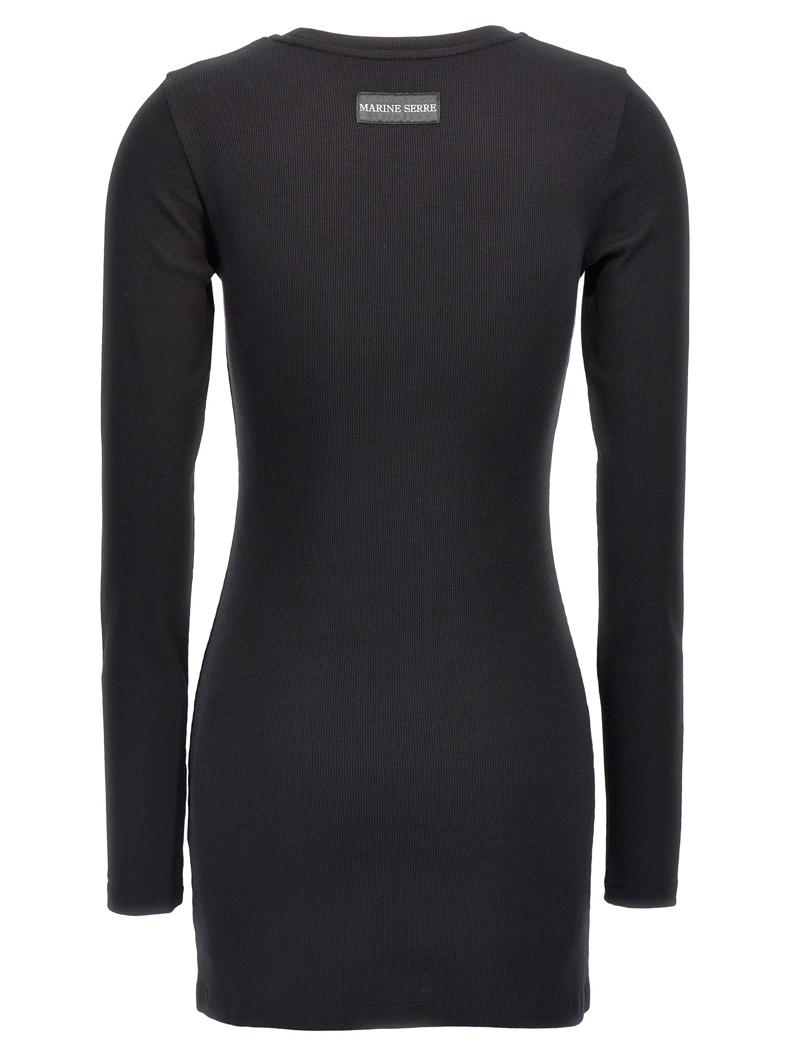 Marine Serre Black Cotton Short Dress