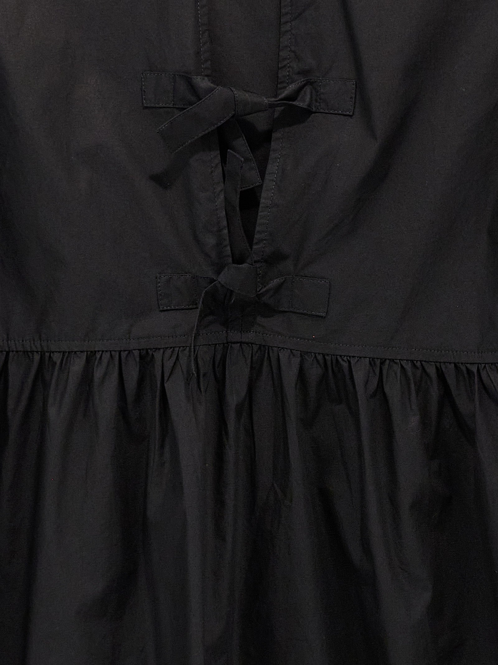 Ganni Black Cotton Short Dress