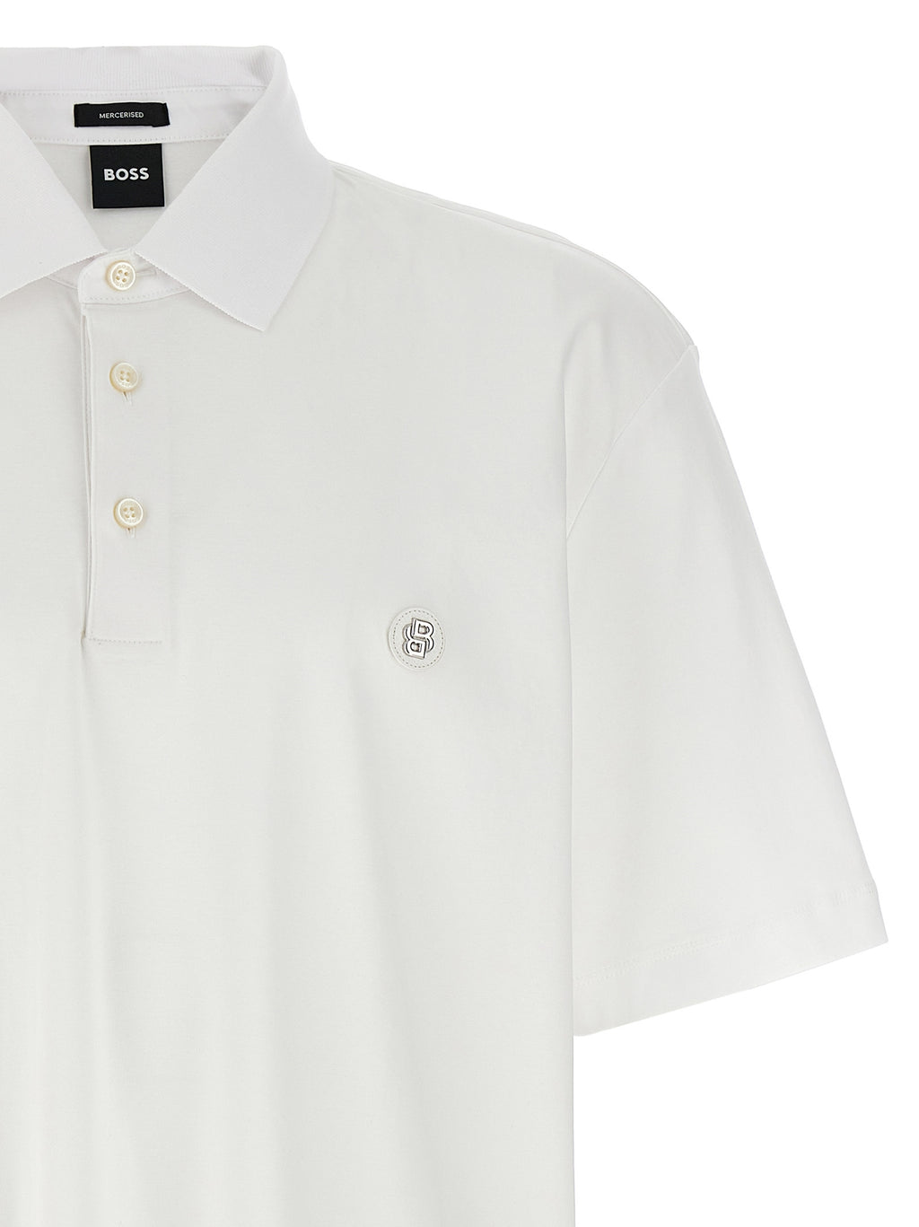 Hugo Boss White Cotton Polo Shirt