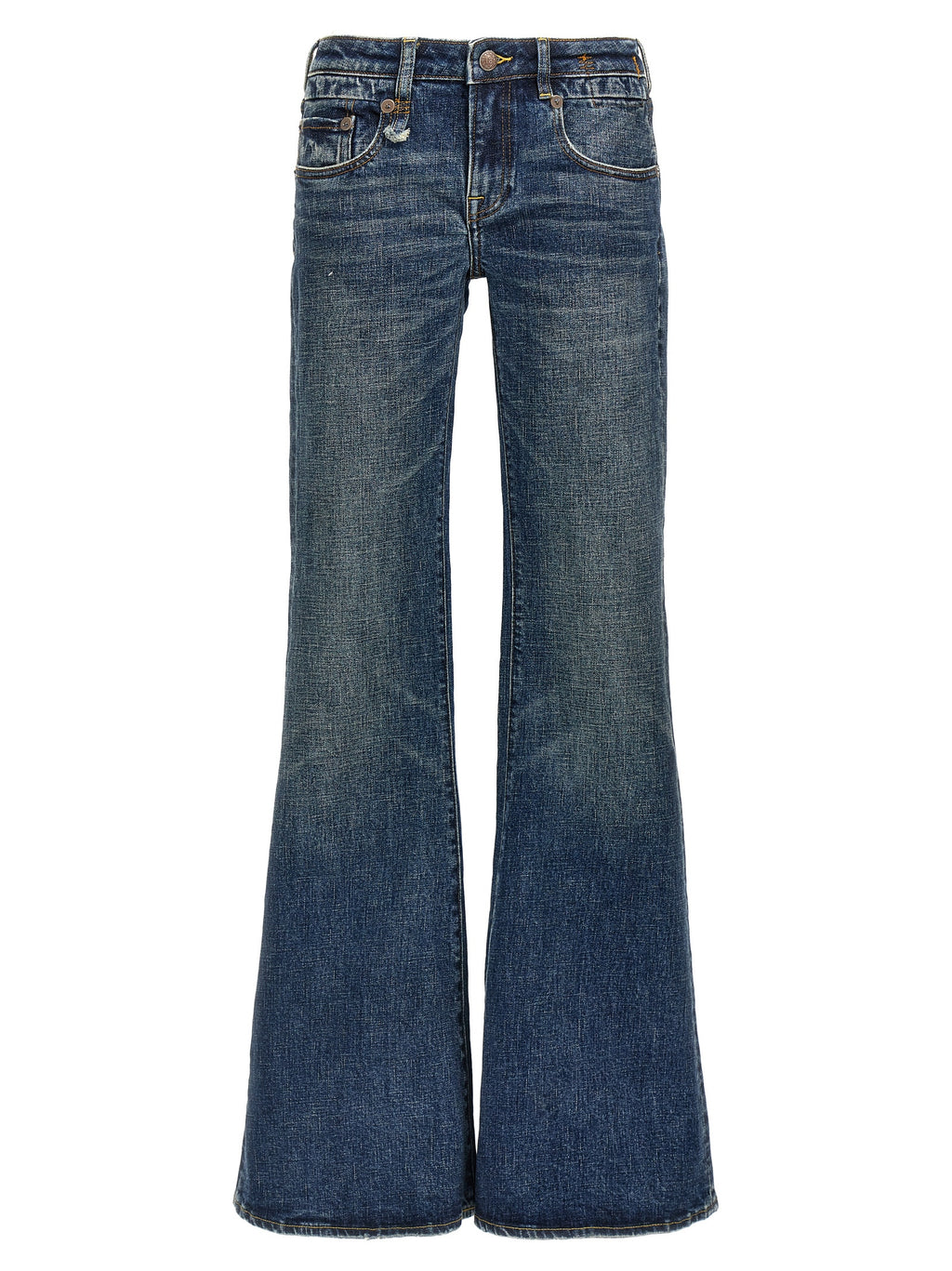 R13 Blue Cotton Flared Jeans