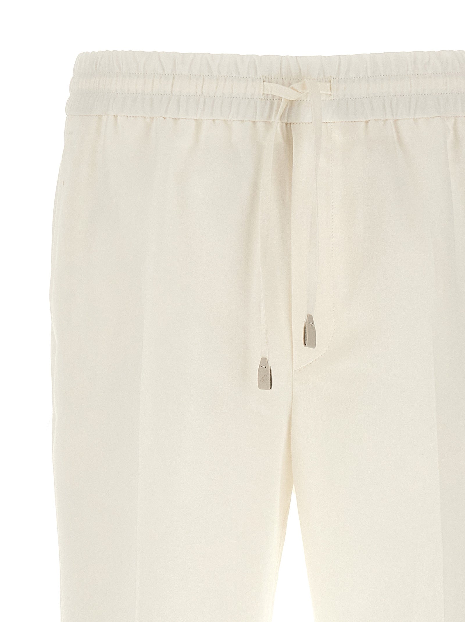 Brioni White Linen Casual Pants