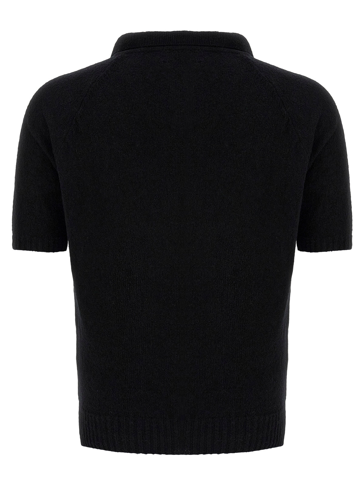 MA'RY'YA Black Cotton Polo Shirt