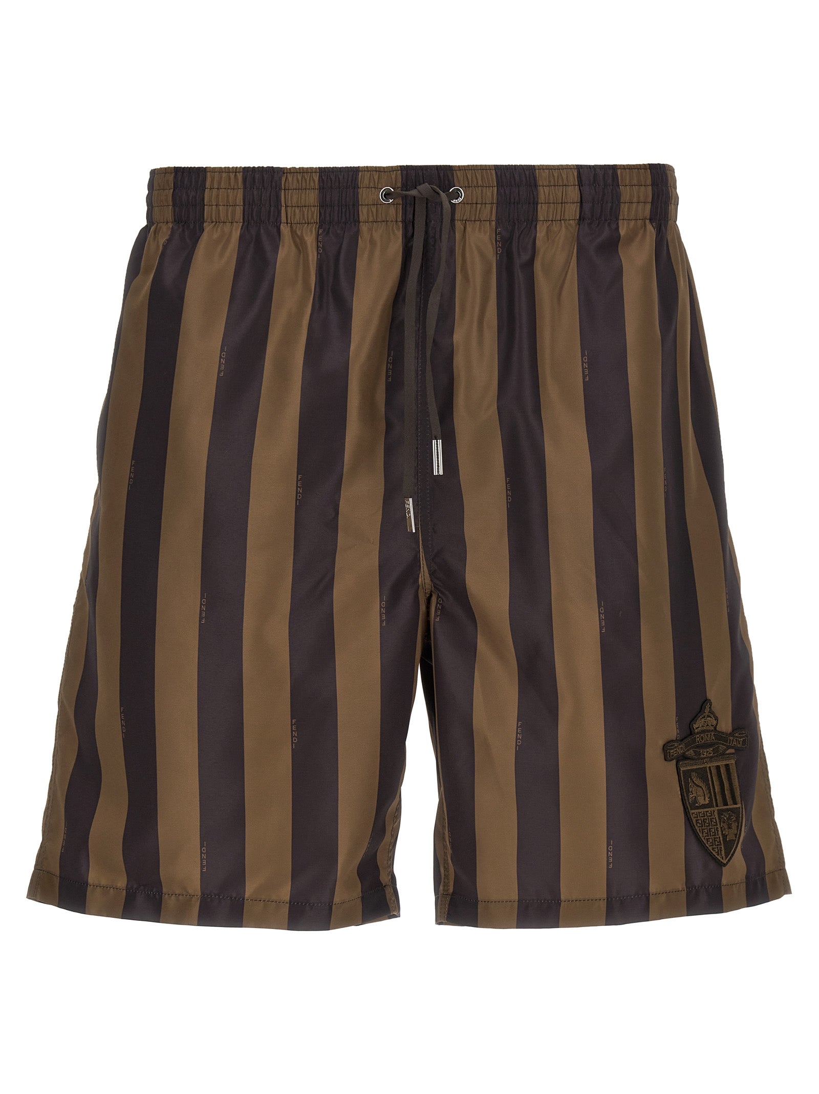 Fendi Brown Polyester Swim Shorts