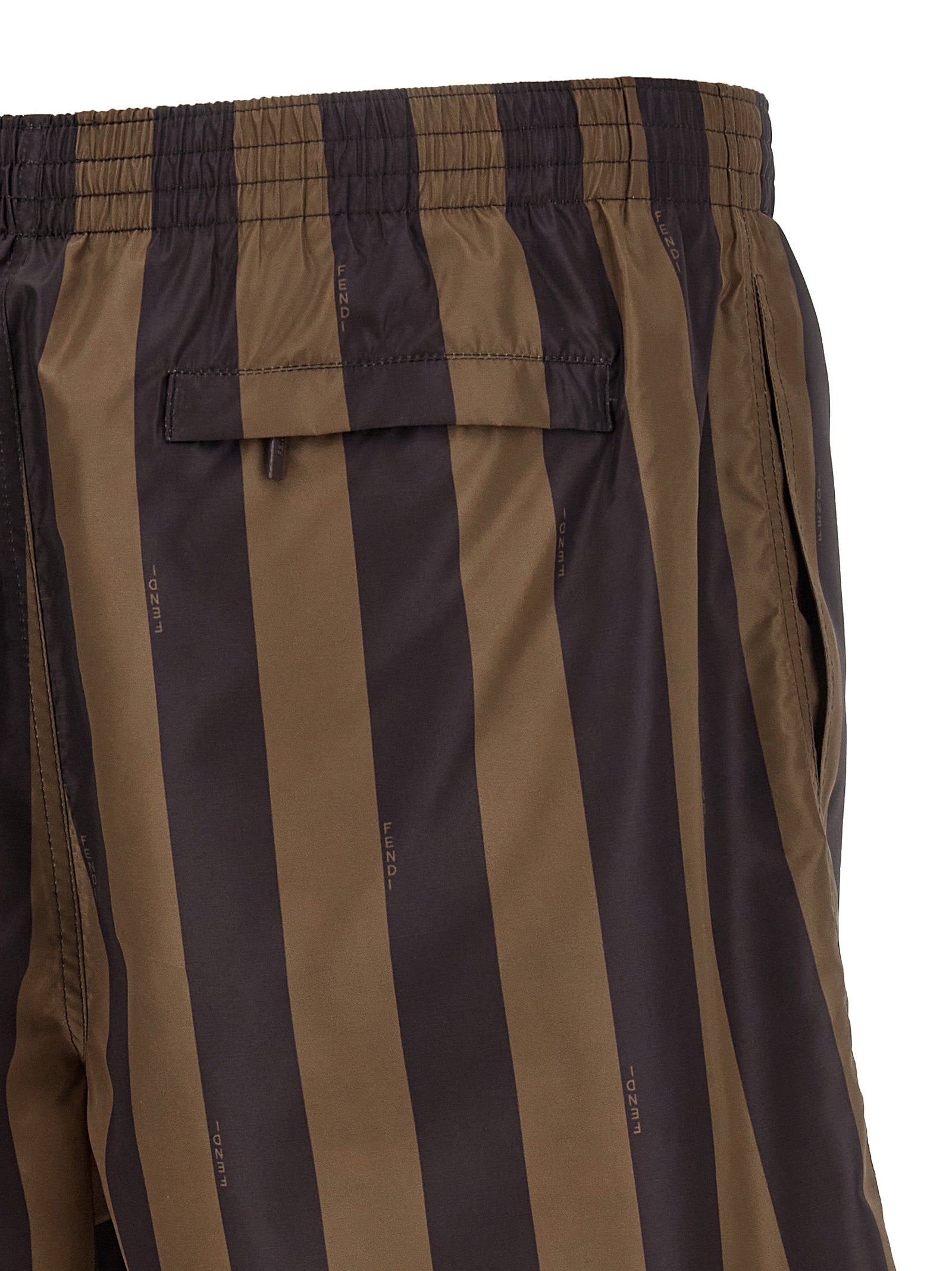 Fendi Brown Polyester Swim Shorts