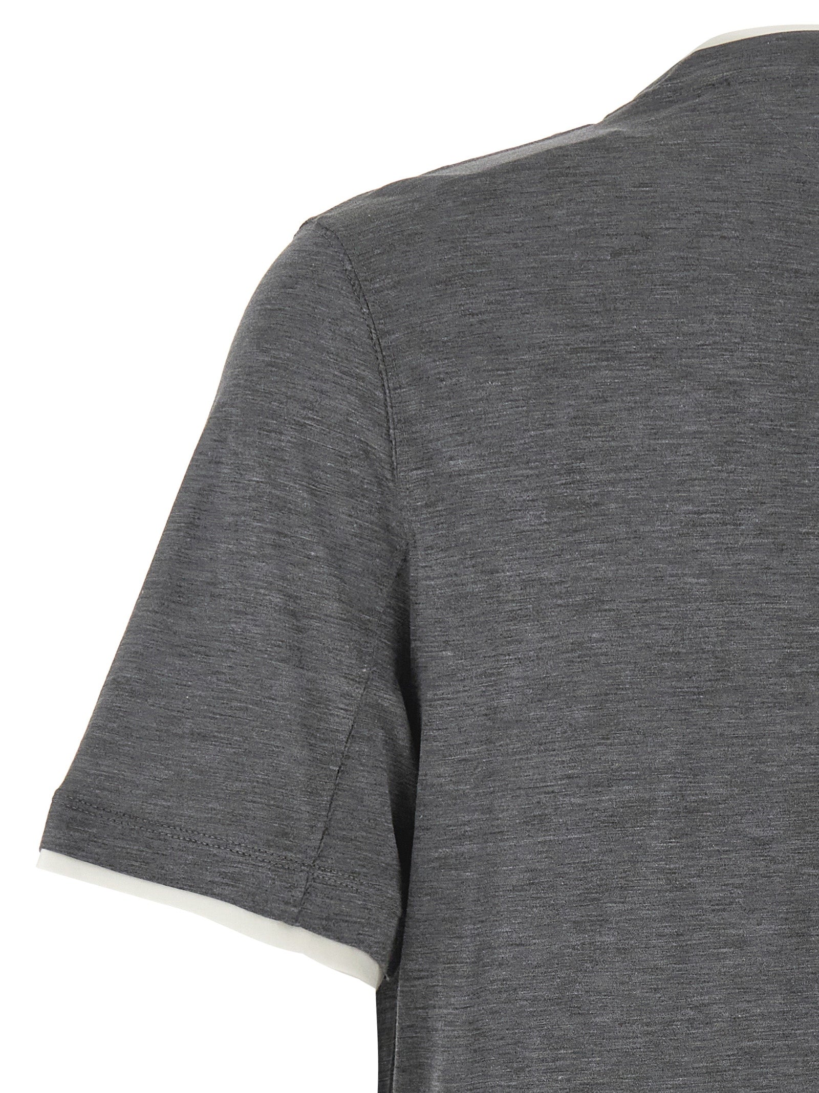 Brunello Cucinelli Gray Silk T-Shirt