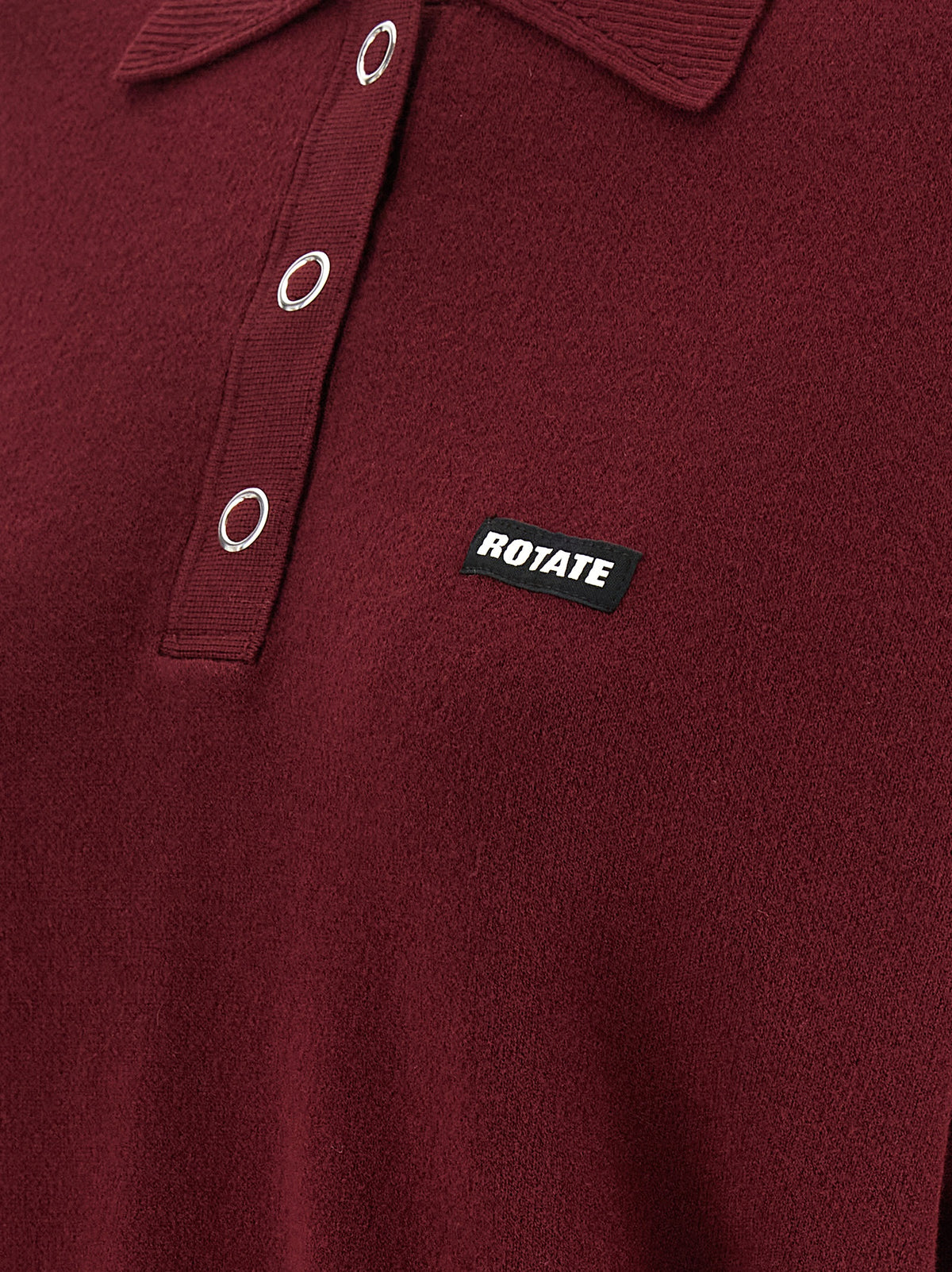 ROTATE BIRGER CHRISTENSEN Bordeaux Mohair Polo Shirt