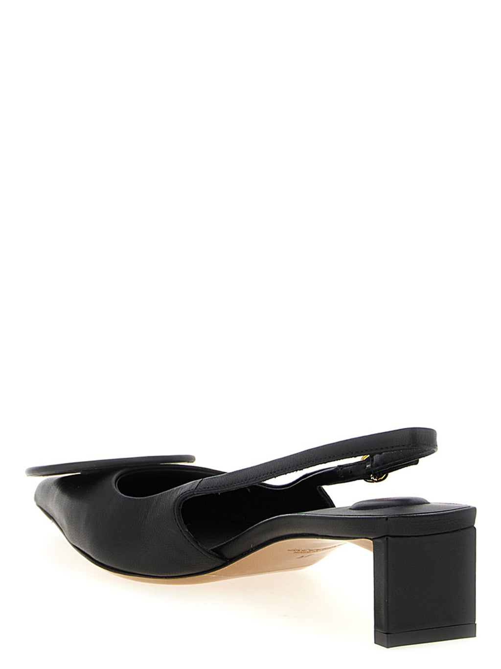 Jacquemus Black Lamb Leather Mid Heel Pumps