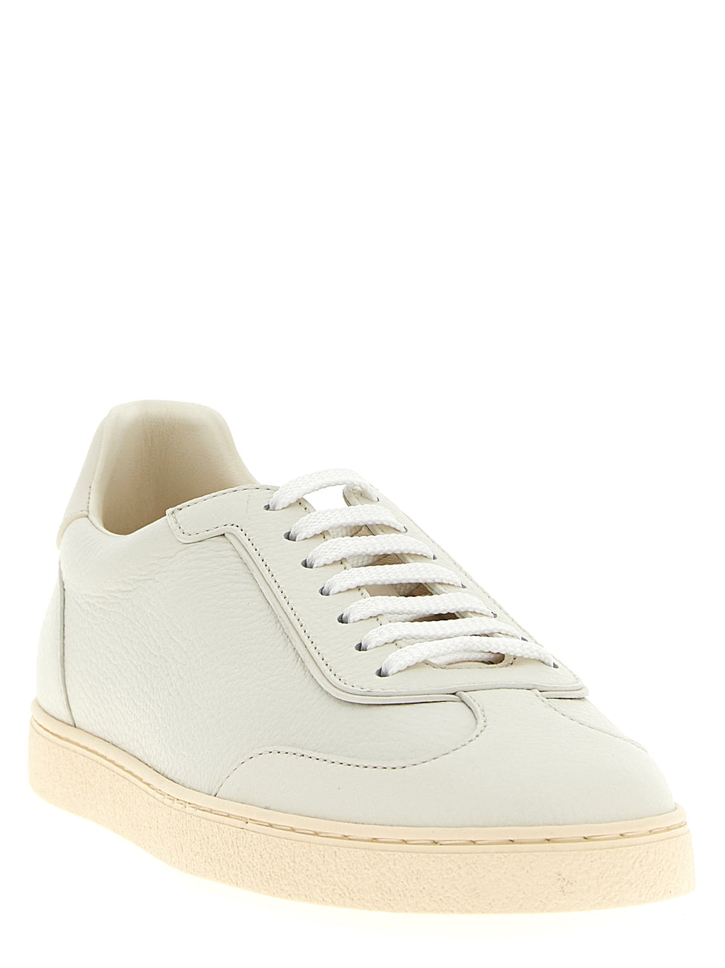 Brunello Cucinelli White Goatskin Low Top Sneakers