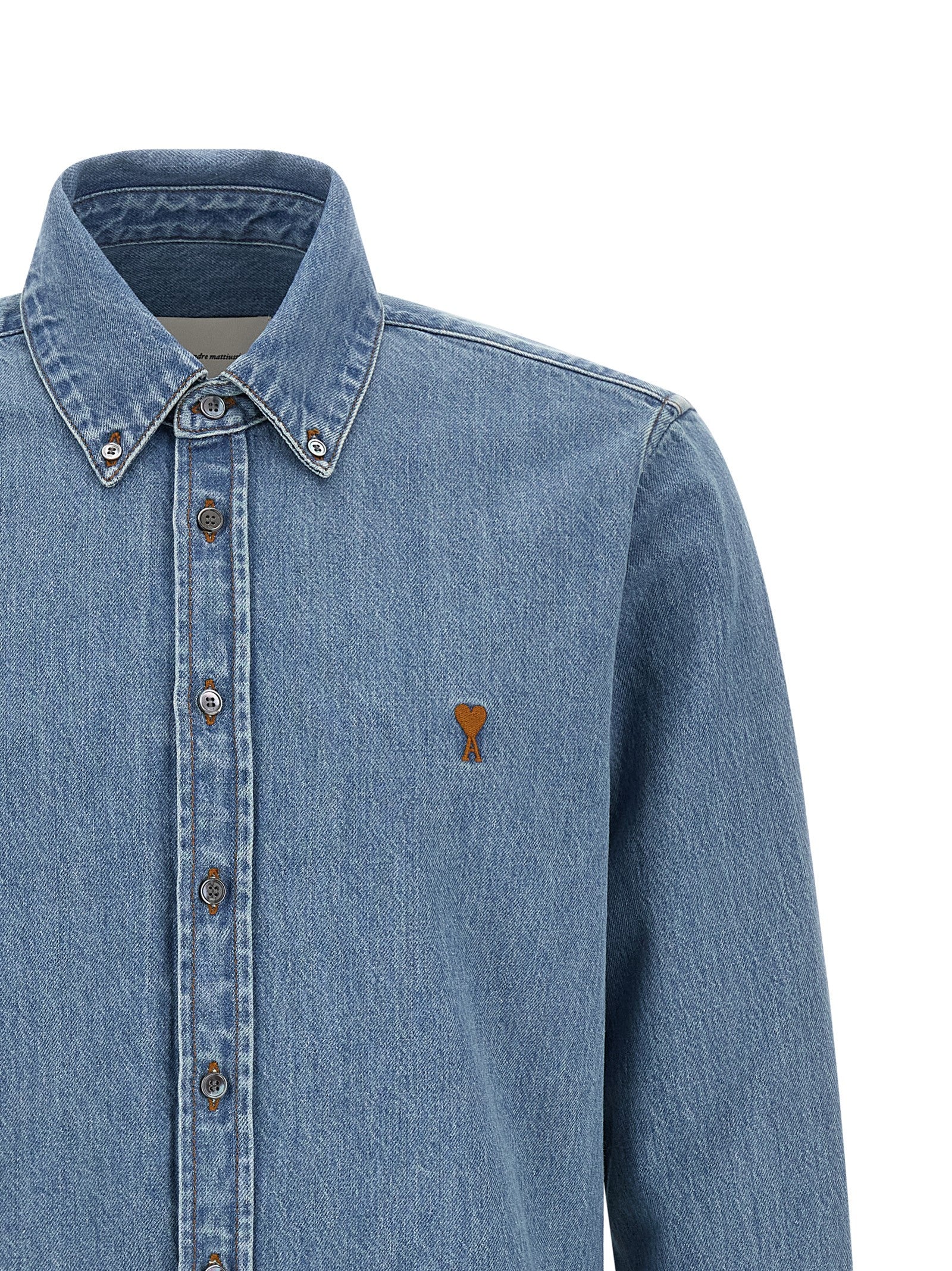 Ami Paris Blue Cotton Blouse