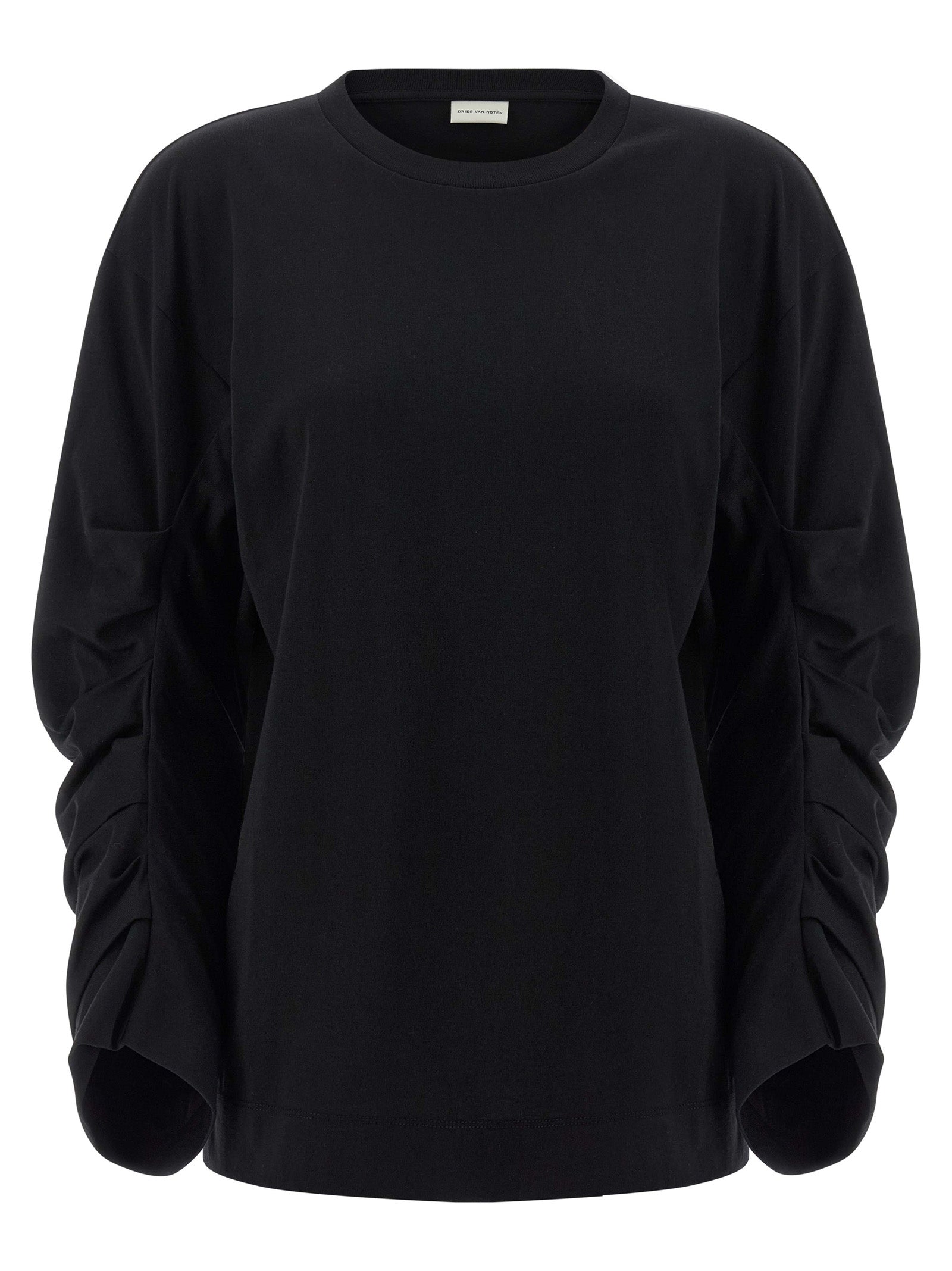 Dries Van Noten Black Cotton Long Sleeve T-Shirt