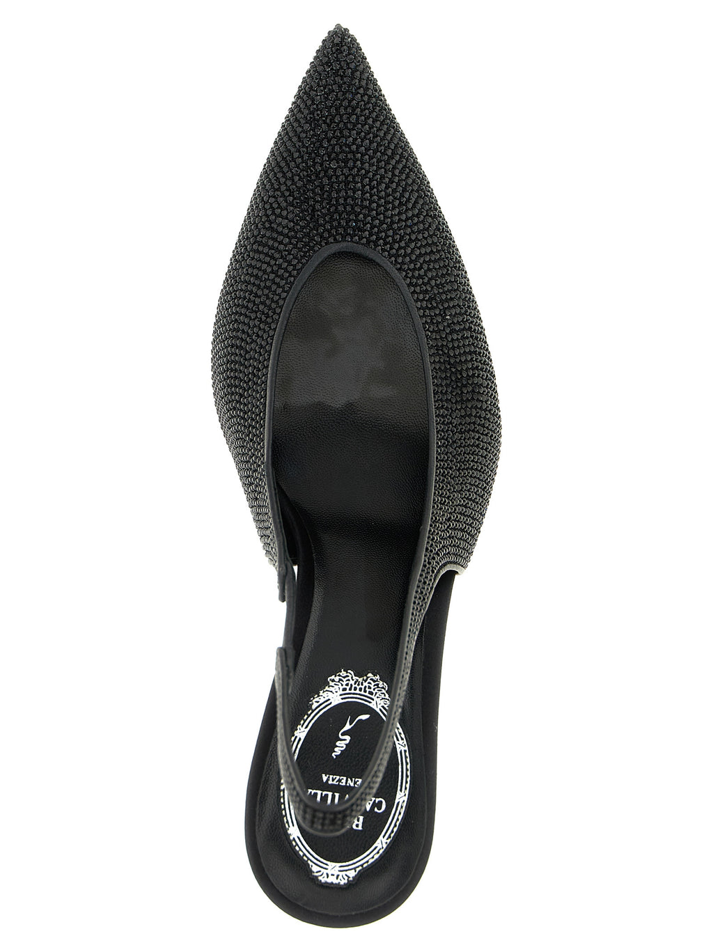 RENE CAOVILLA Black Glass High Heel Pumps