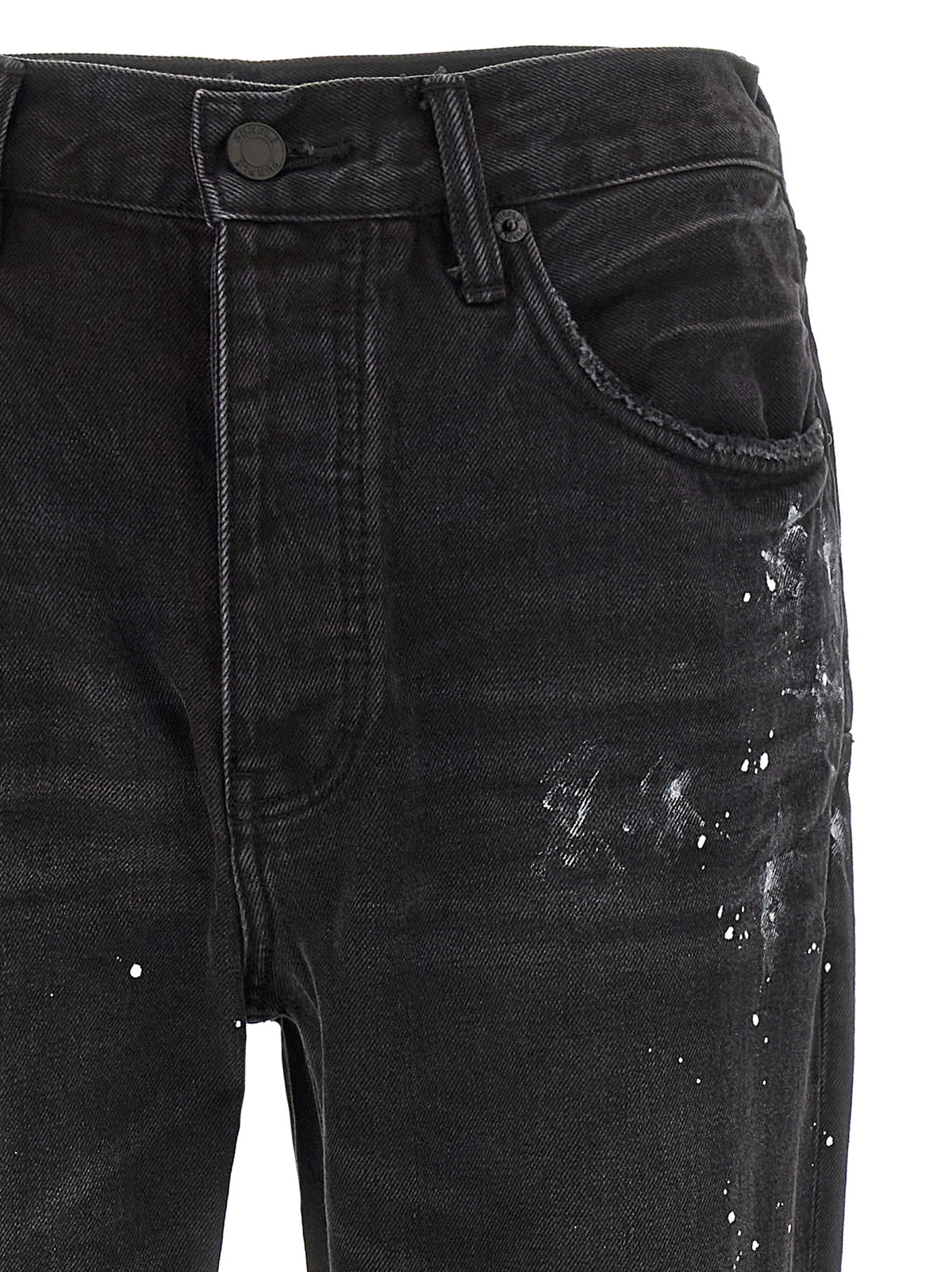 PURPLE Black Cotton Straight-Leg Jeans