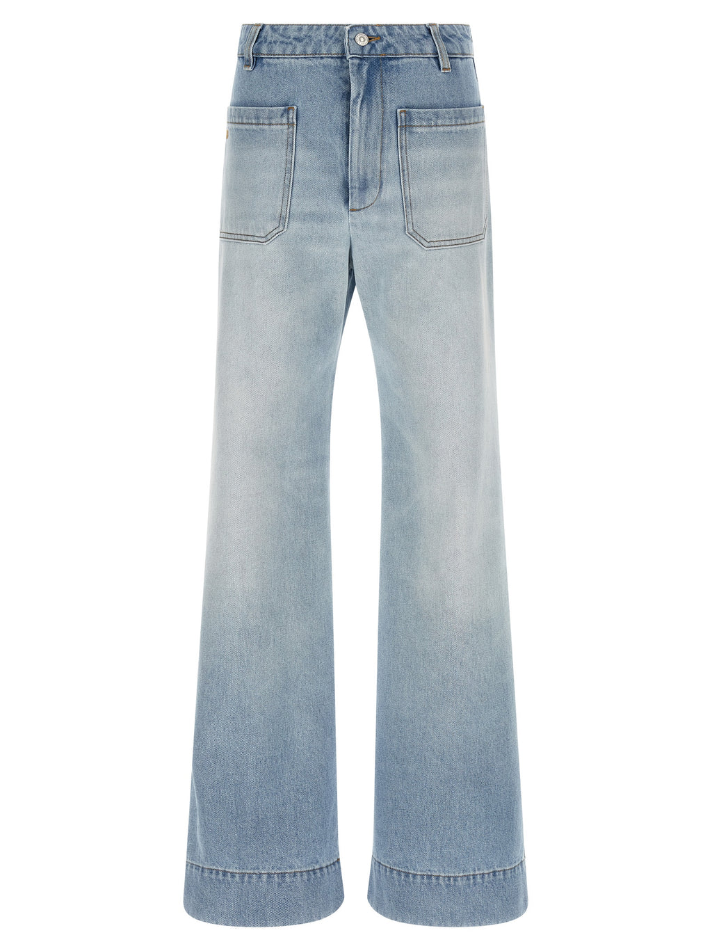 Victoria Beckham Blue Cotton Flared Jeans