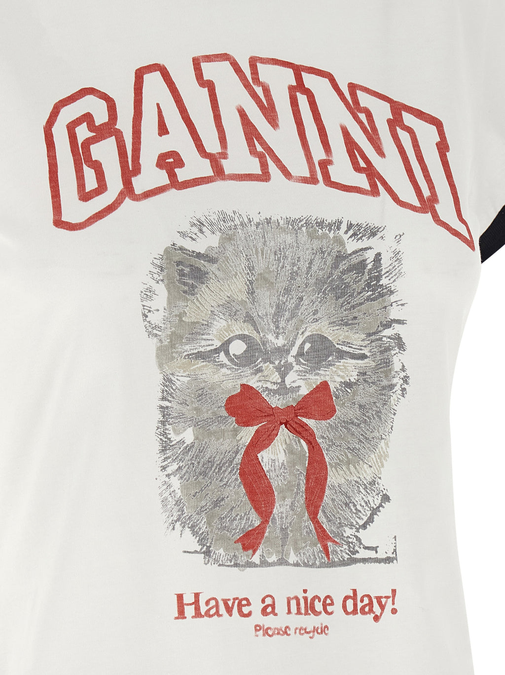 Ganni White Organic Cotton T-Shirt