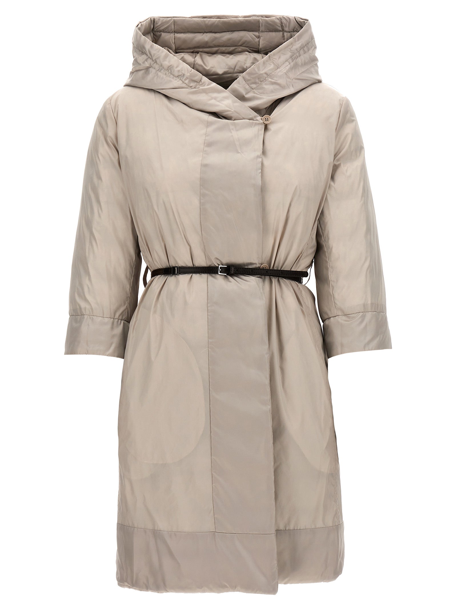 Max Mara White Polyamide Full-Length Jacket