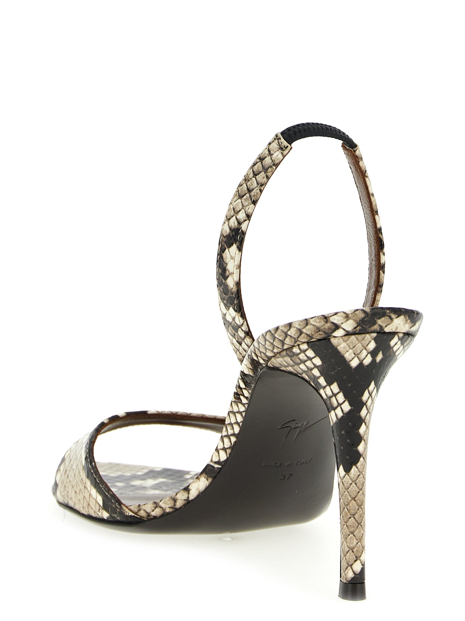 Giuseppe Zanotti Gray Snake Skin  Stiletto Heel Sandals