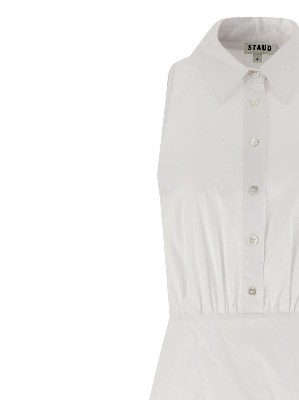 Staud White Cotton Midi Dress