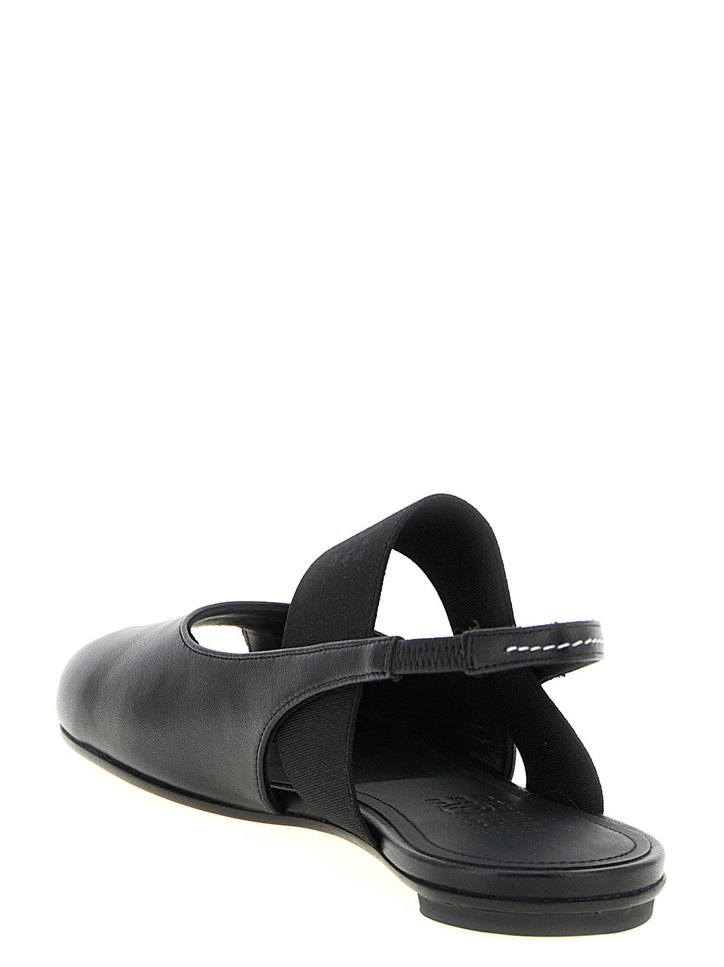 MM6 Maison Margiela Black Lamb Leather Flat Sandals