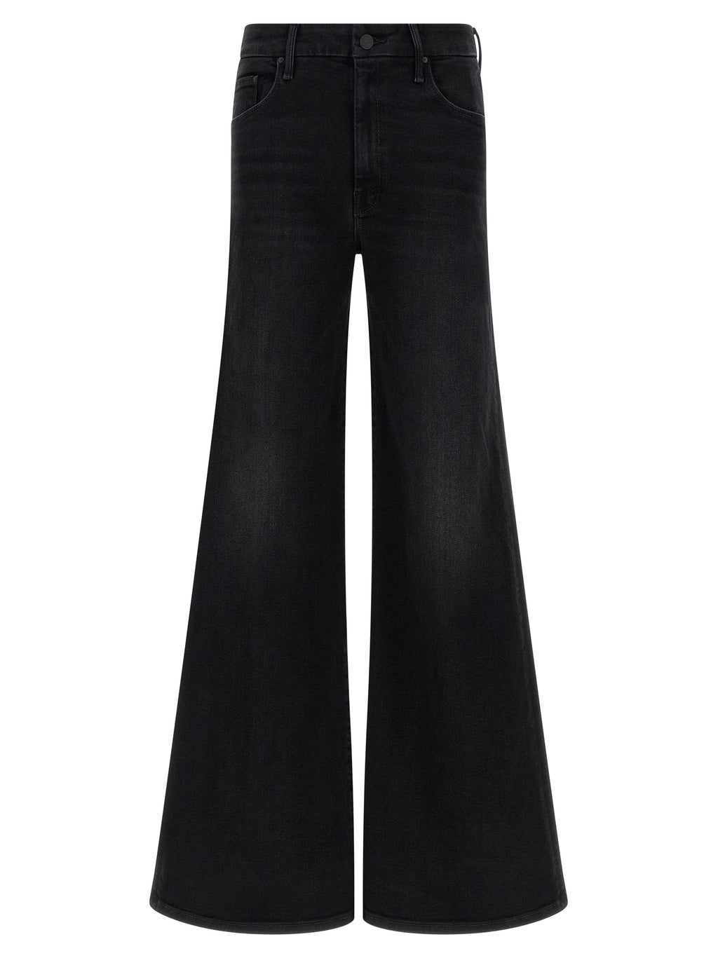 Mother Denim Black Cotton Flared Jeans